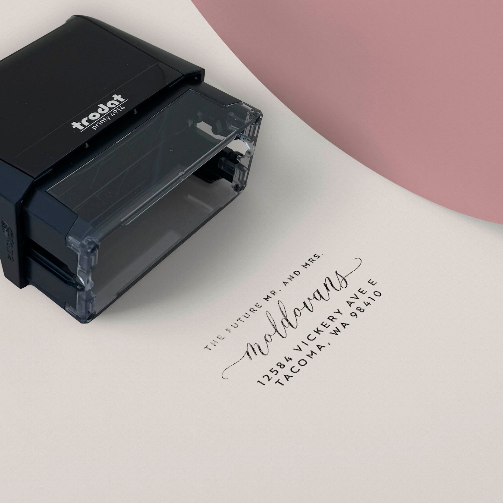 Mr & Mrs return address stamp