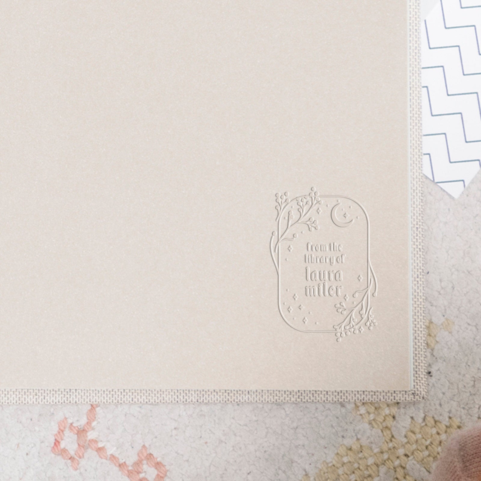 Moon Embosser Book Stamp | Personalized From the library of | Ex Libris | This book belongs to | Book lover gift | Wood and Self ink stamper