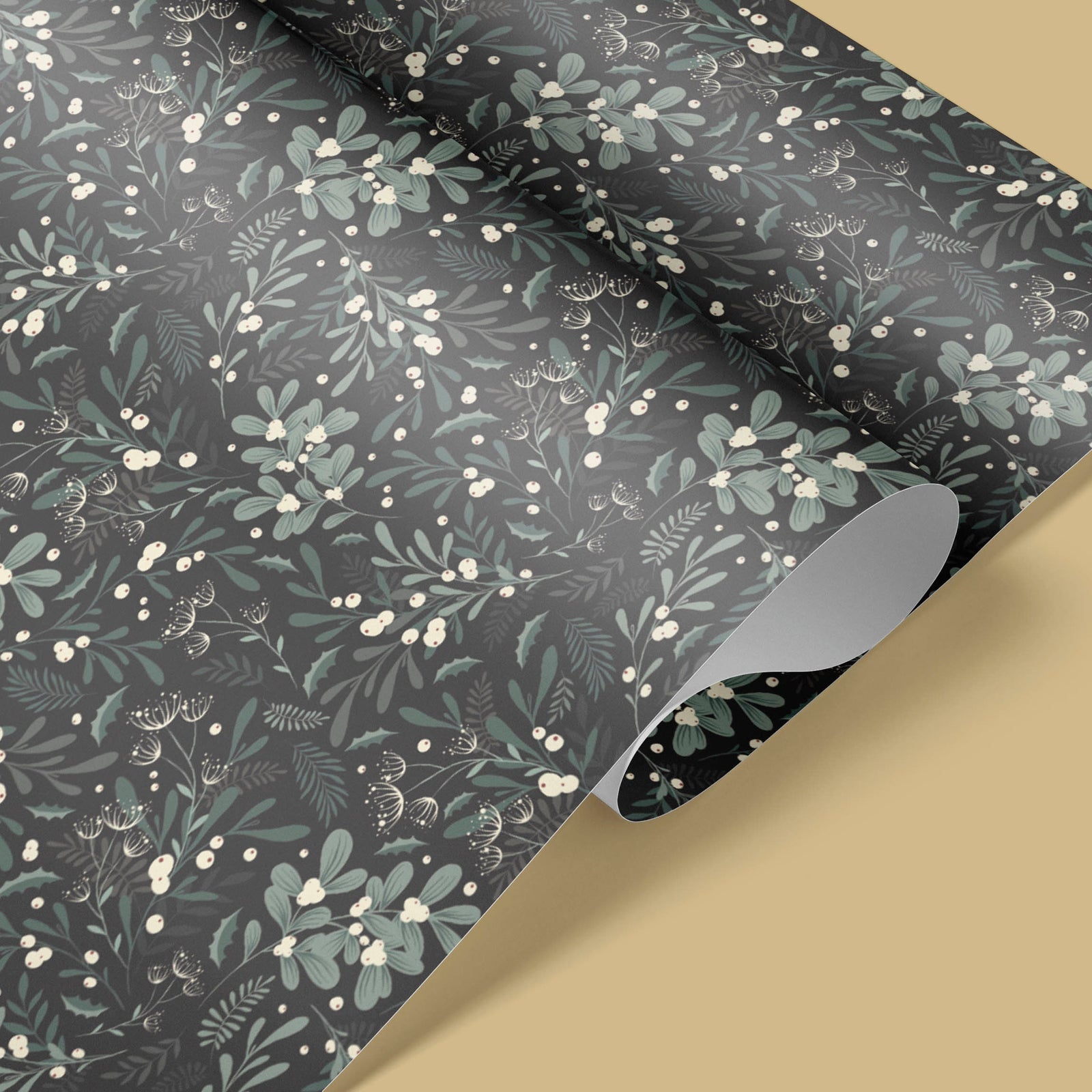 Winter Greenery Christmas Wrapping Paper