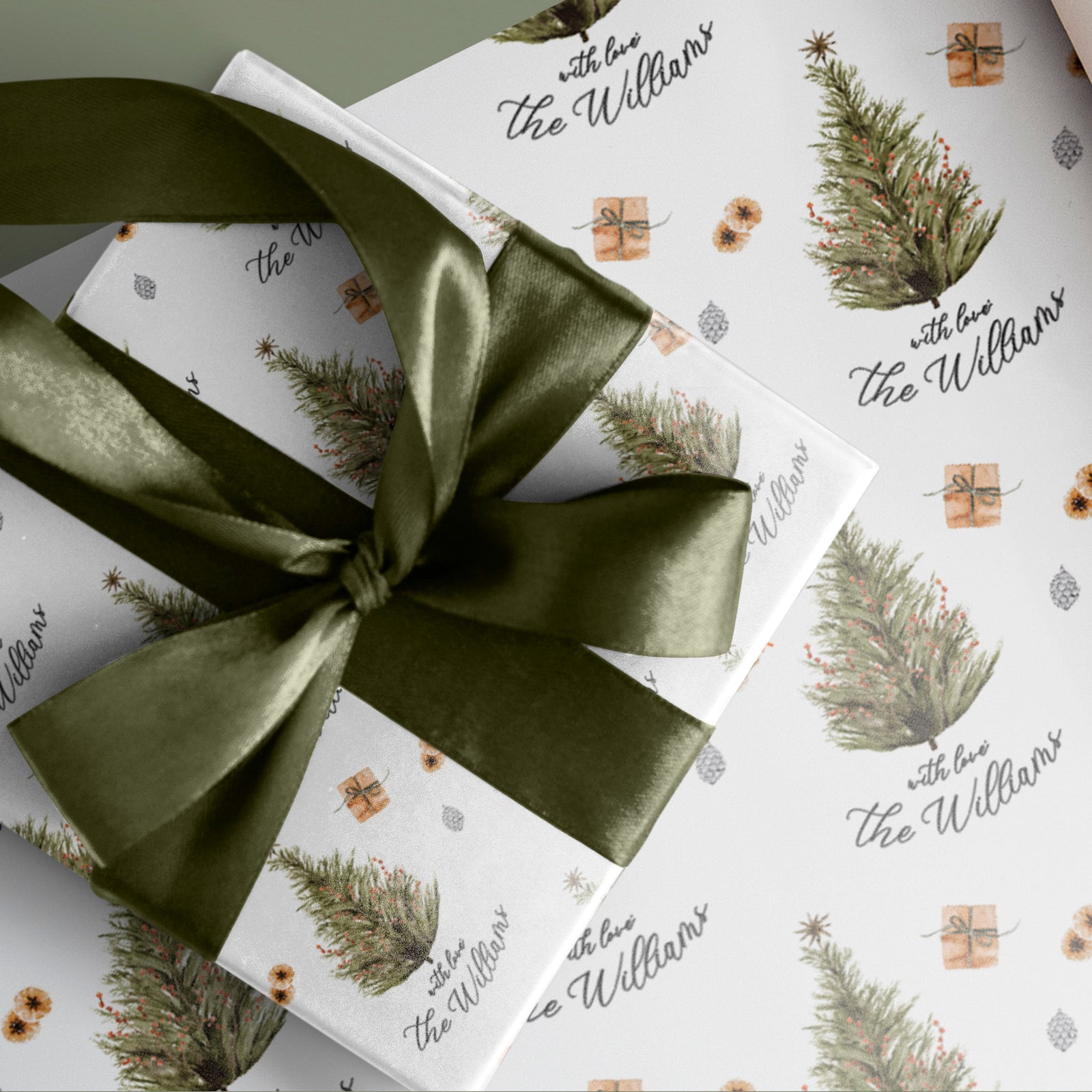 Personalized Christmas Tree Wrapping Paper