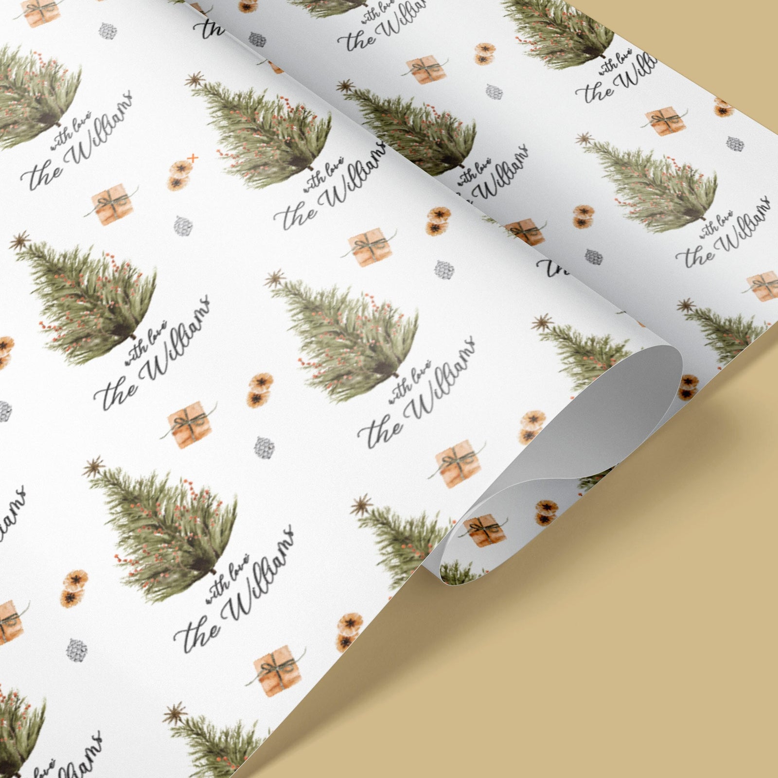 Personalized Christmas Tree Wrapping Paper