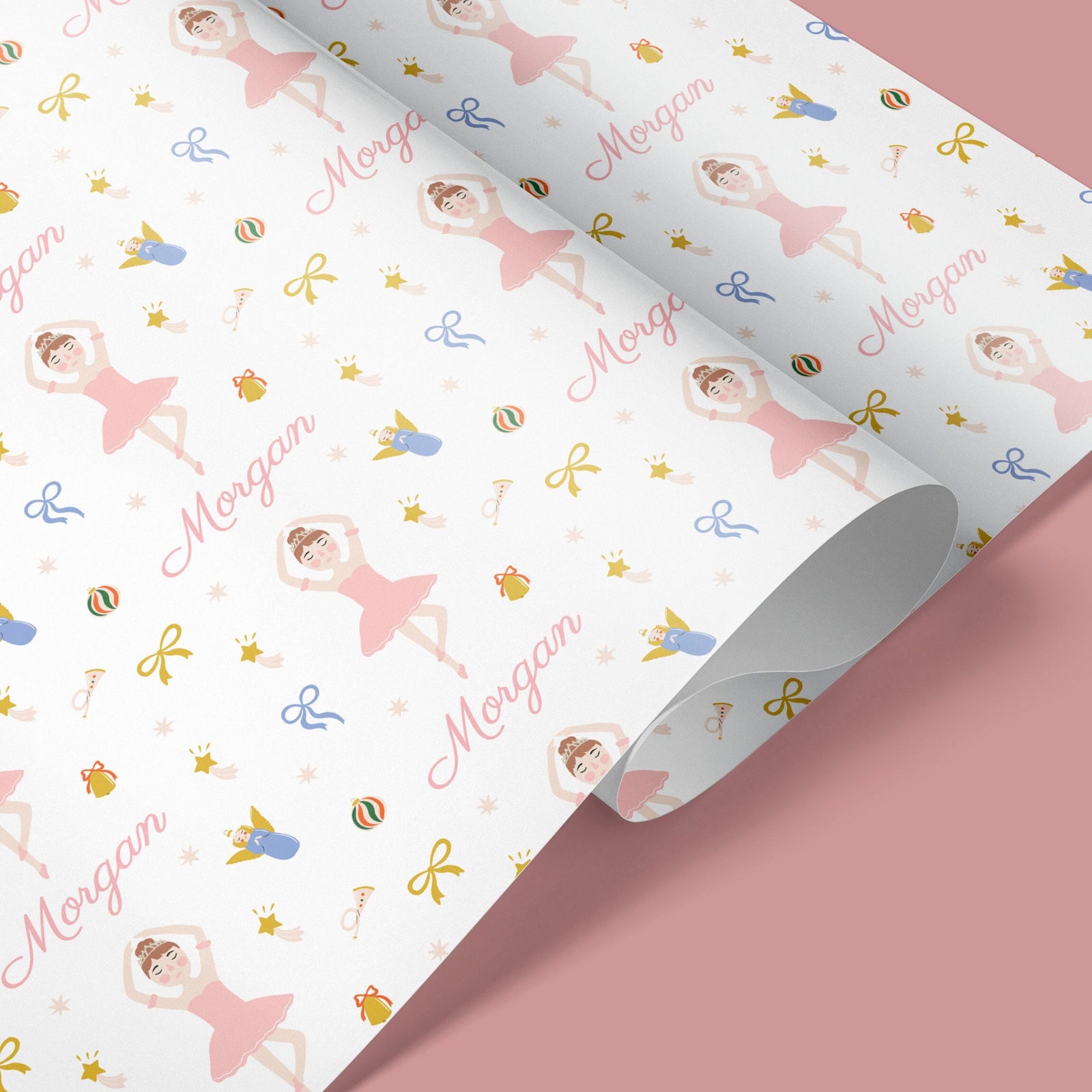 Personalized Ballerina Christmas Wrapping Paper