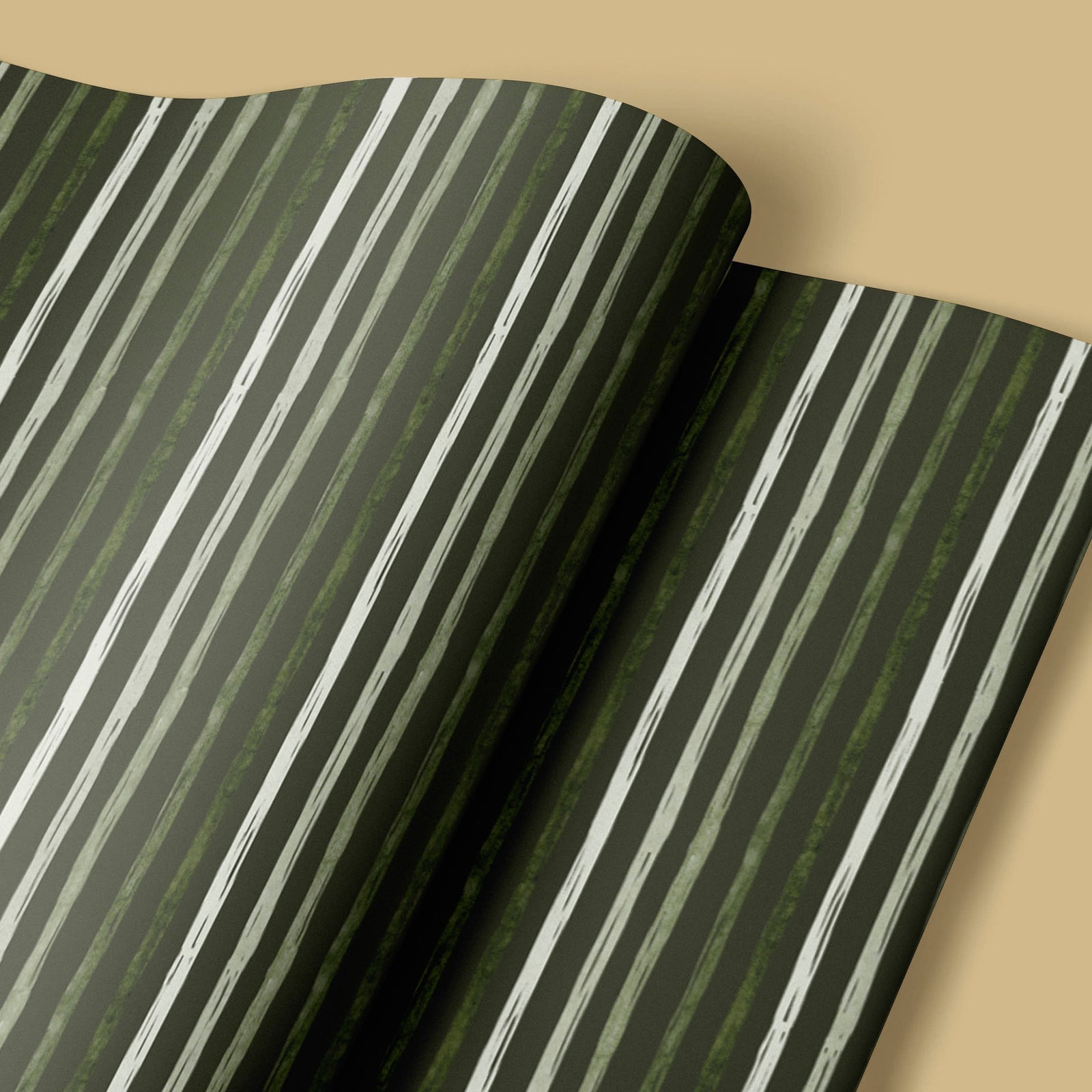 Evergreen Stripe Christmas Wrapping Paper