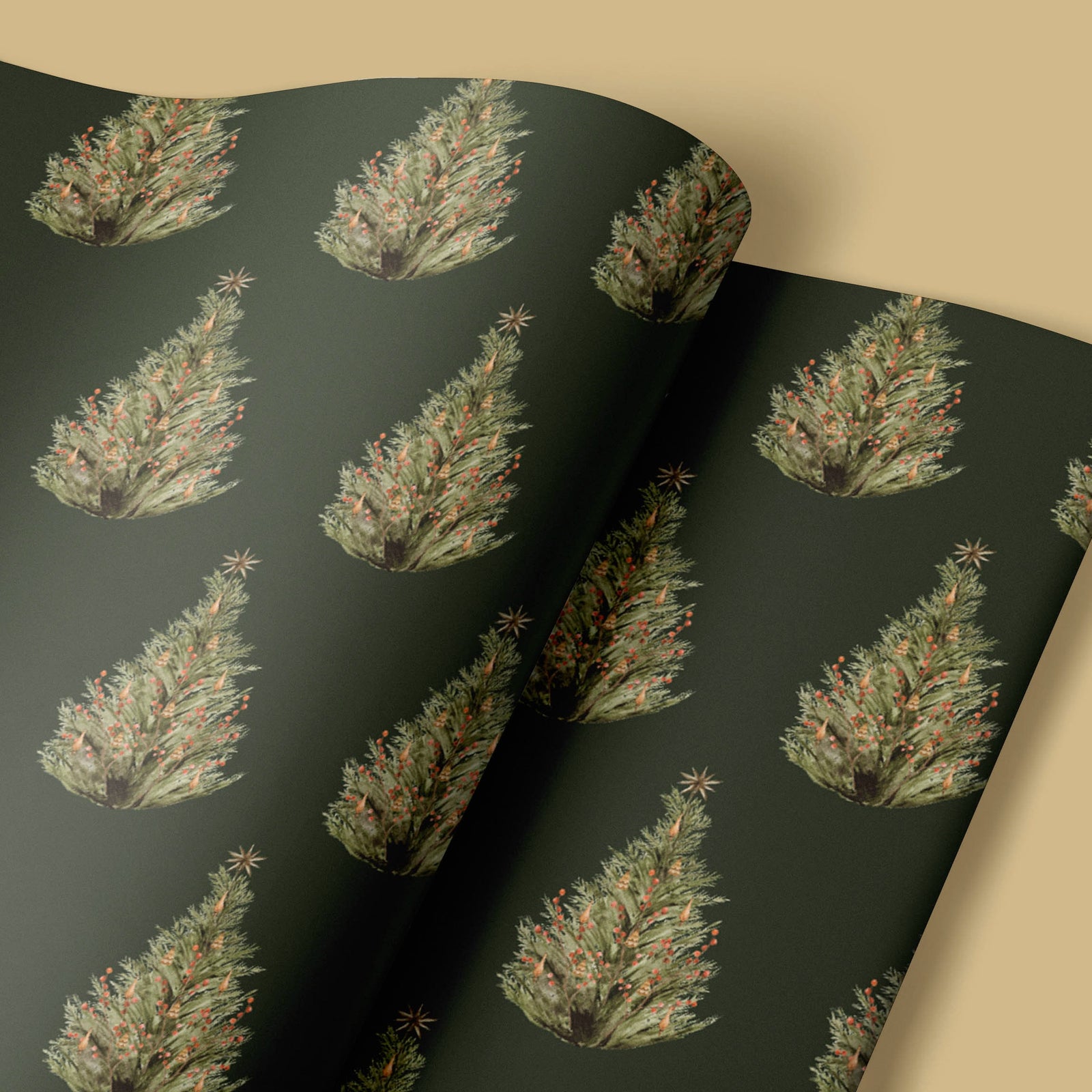 Evergreen Christmas Tree Wrapping Paper