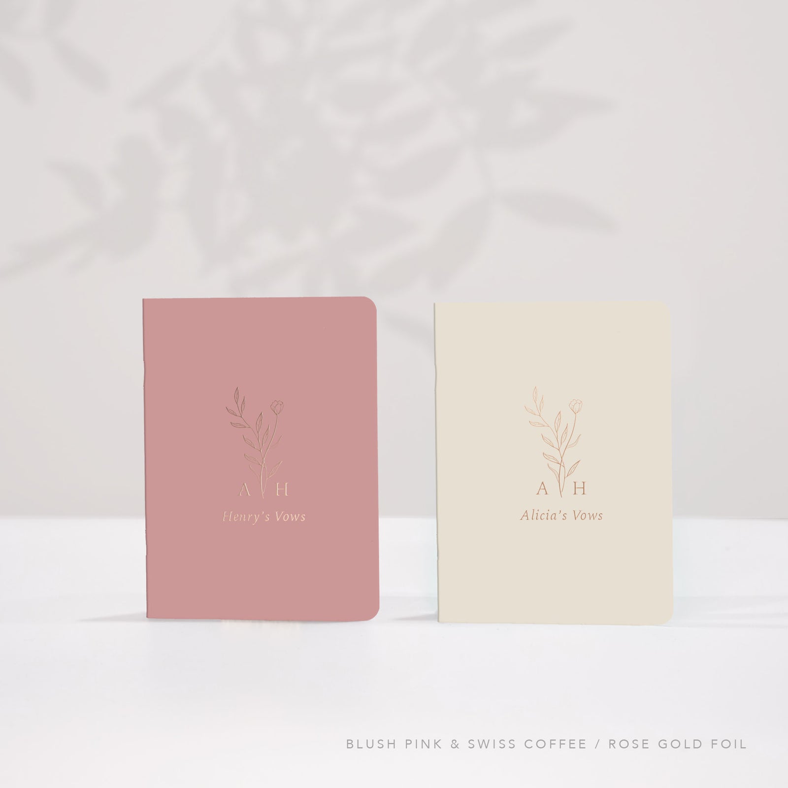 Monogram Bouquet Wedding Vow Books