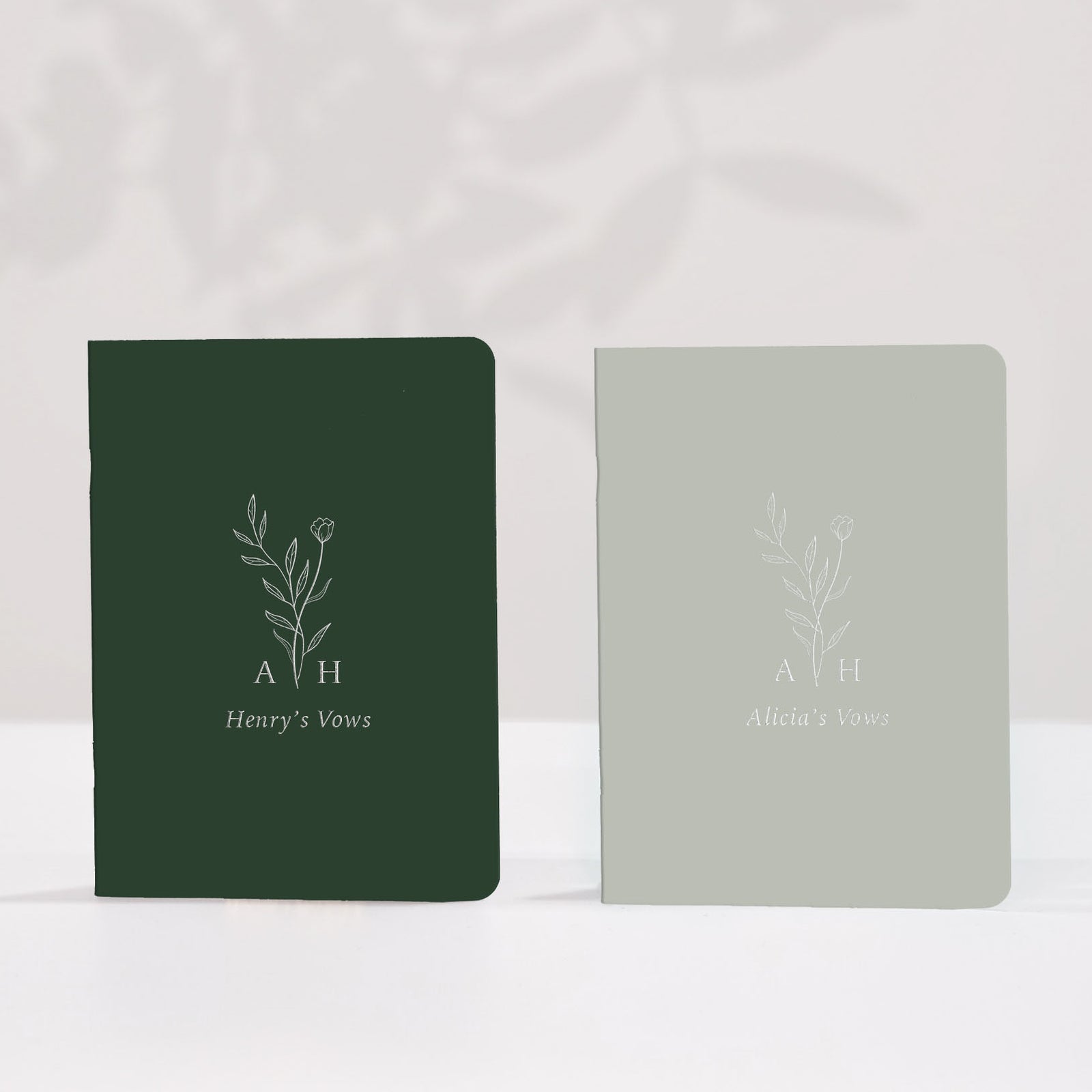 Monogram Bouquet Wedding Vow Books