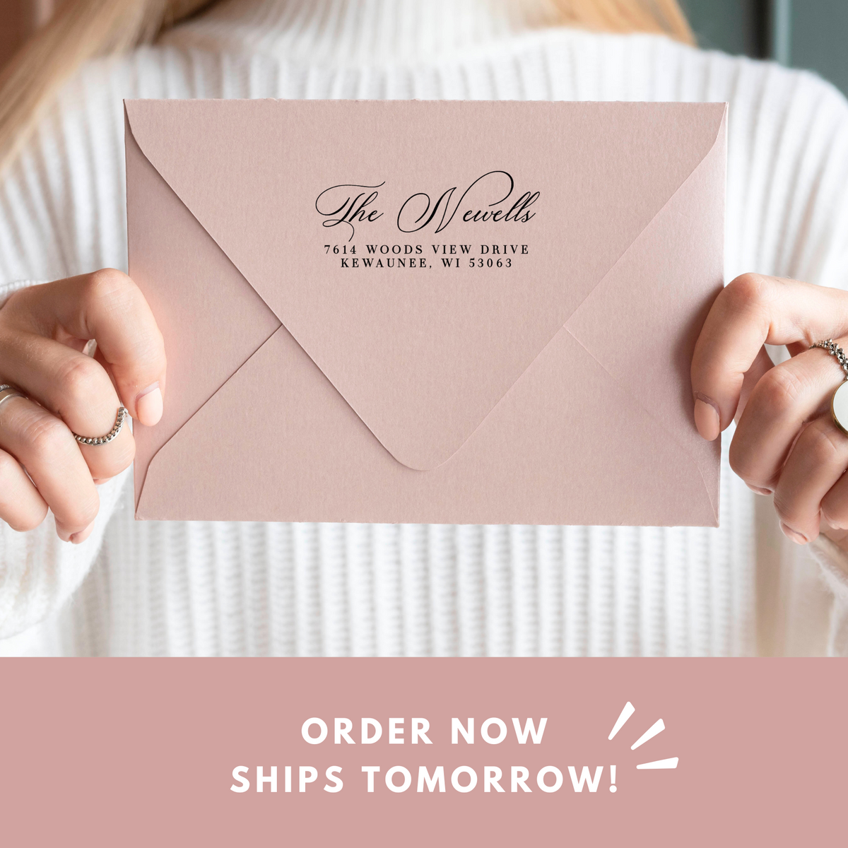 Elegant return address stamp