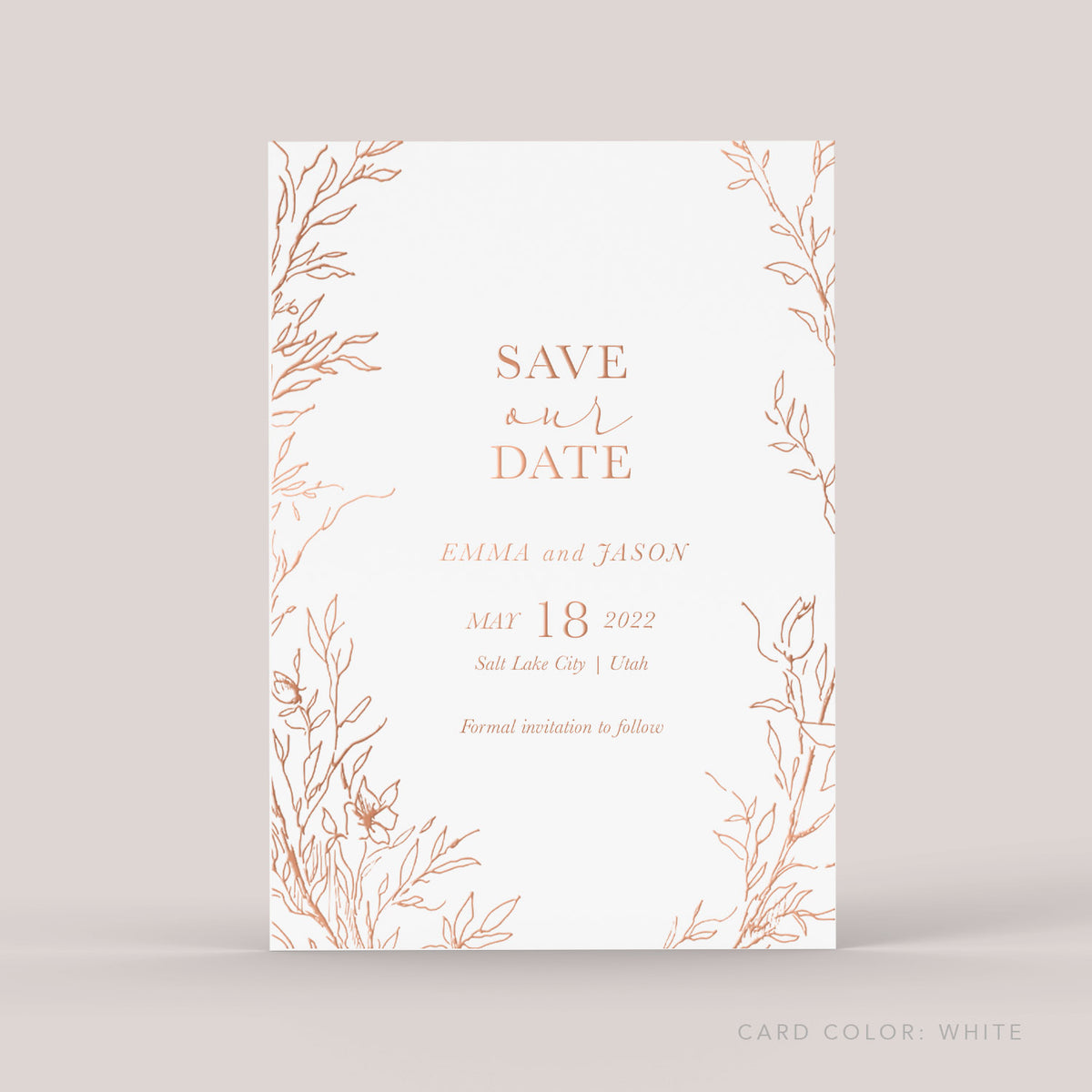 Floral | Foil Save the Date Cards