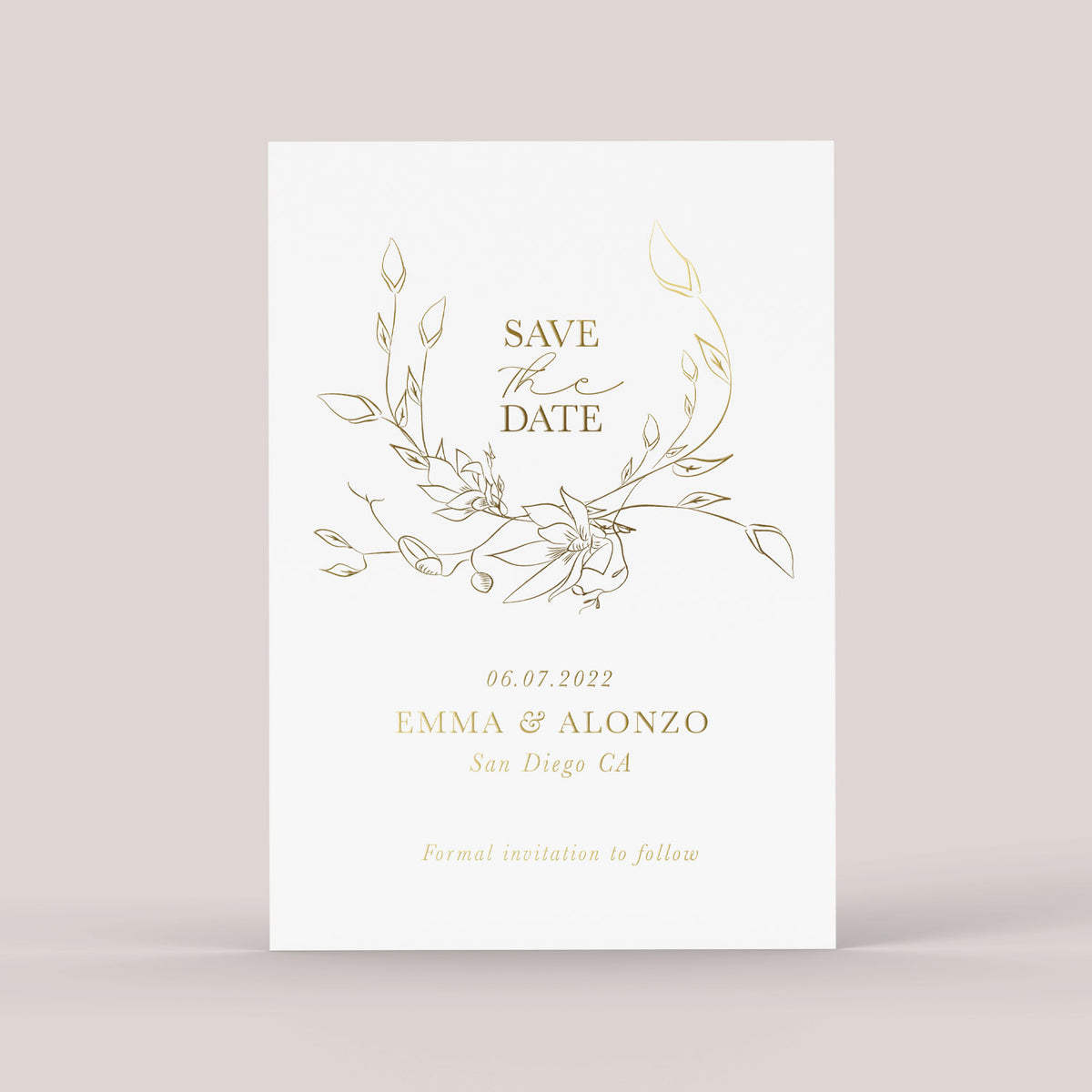 Floral Wreath | Foil Save the Date Cards