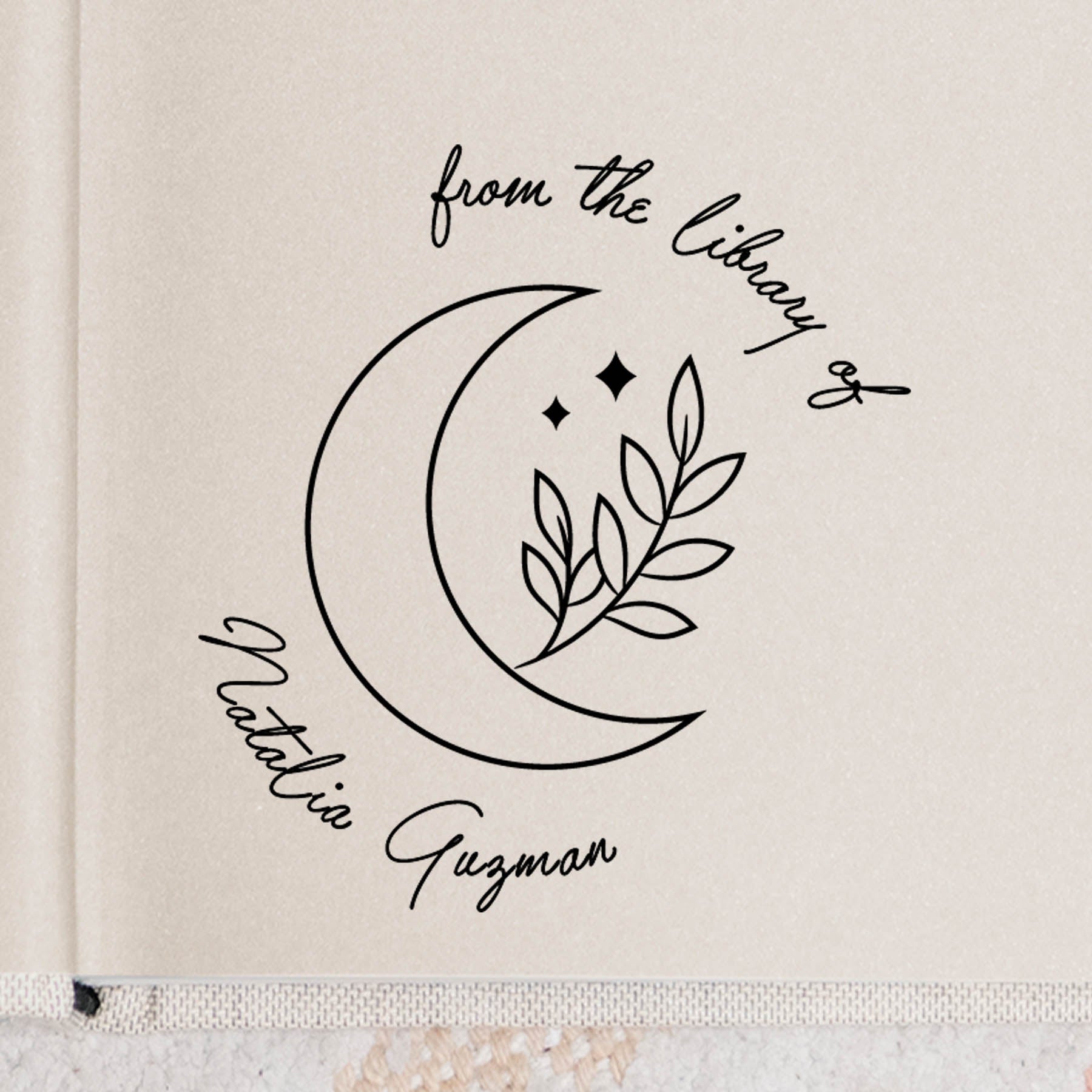 Moon Book Stamp