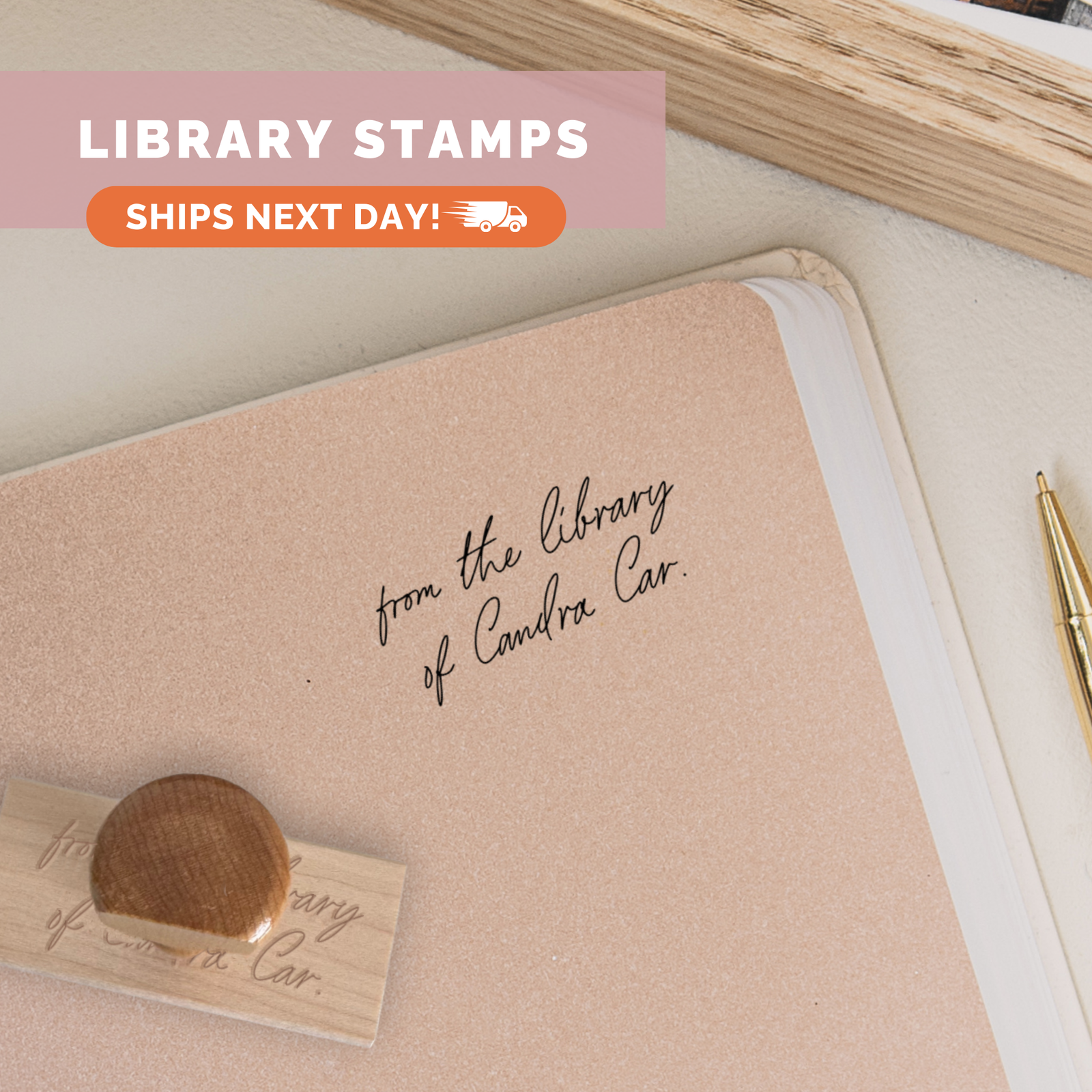 Handwriting Library Stamp