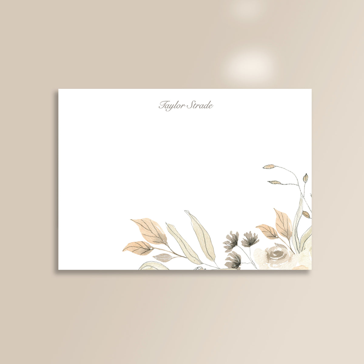 Ivory Bouquet Flat Notecard Set