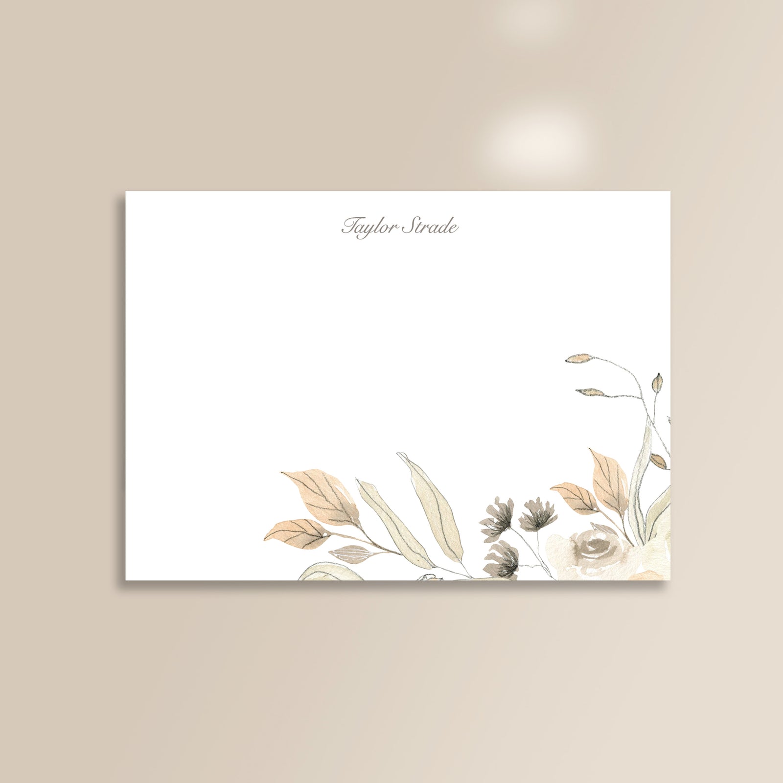Ivory Bouquet Flat Notecard Set