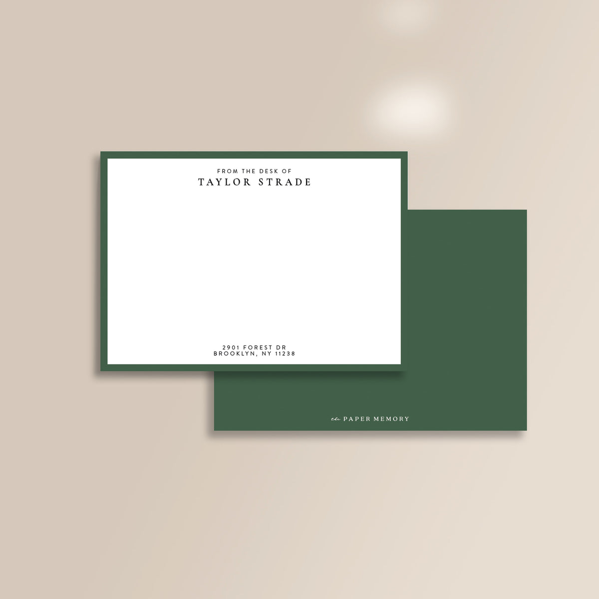 Emerald Flat Notecard Set