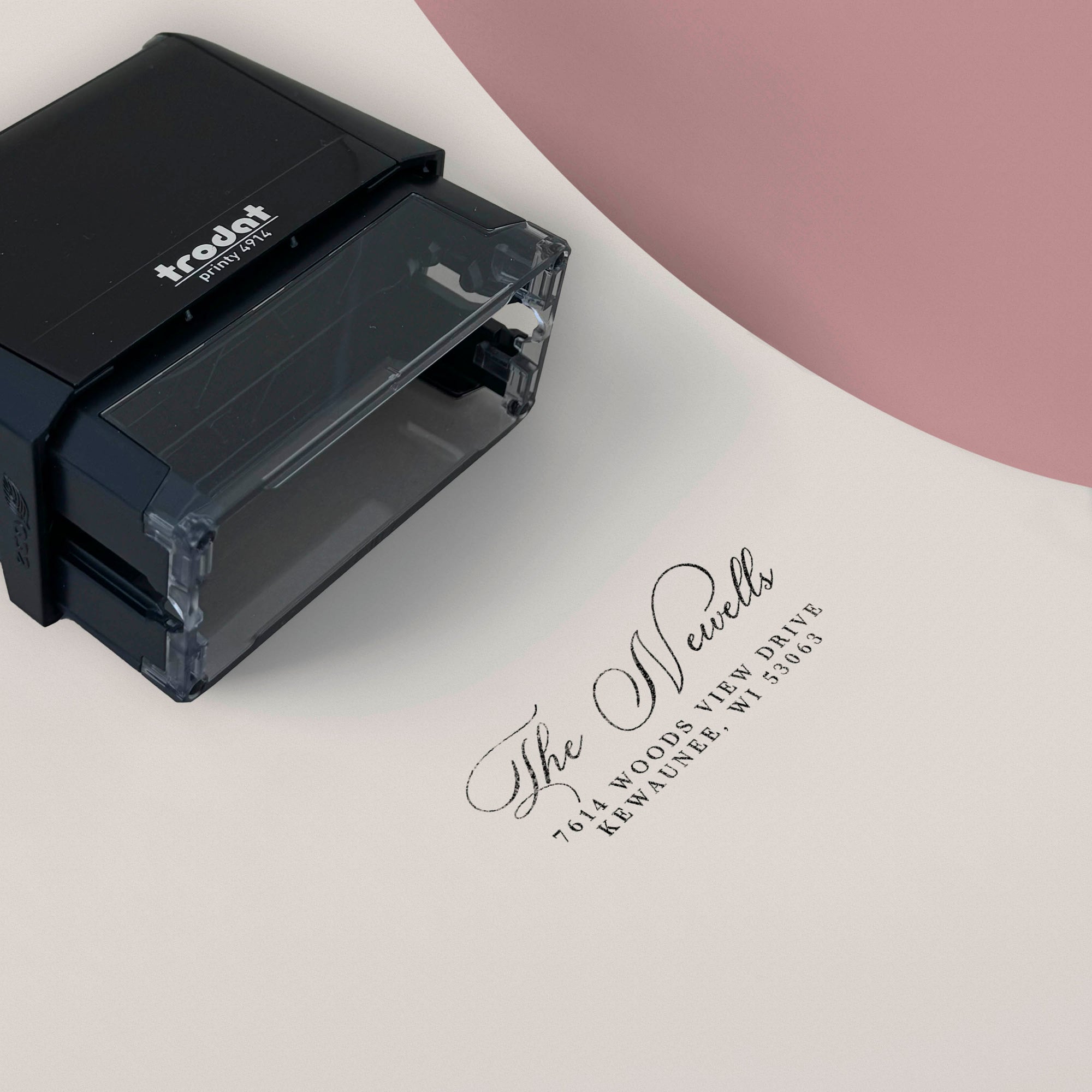 Elegant return address stamp