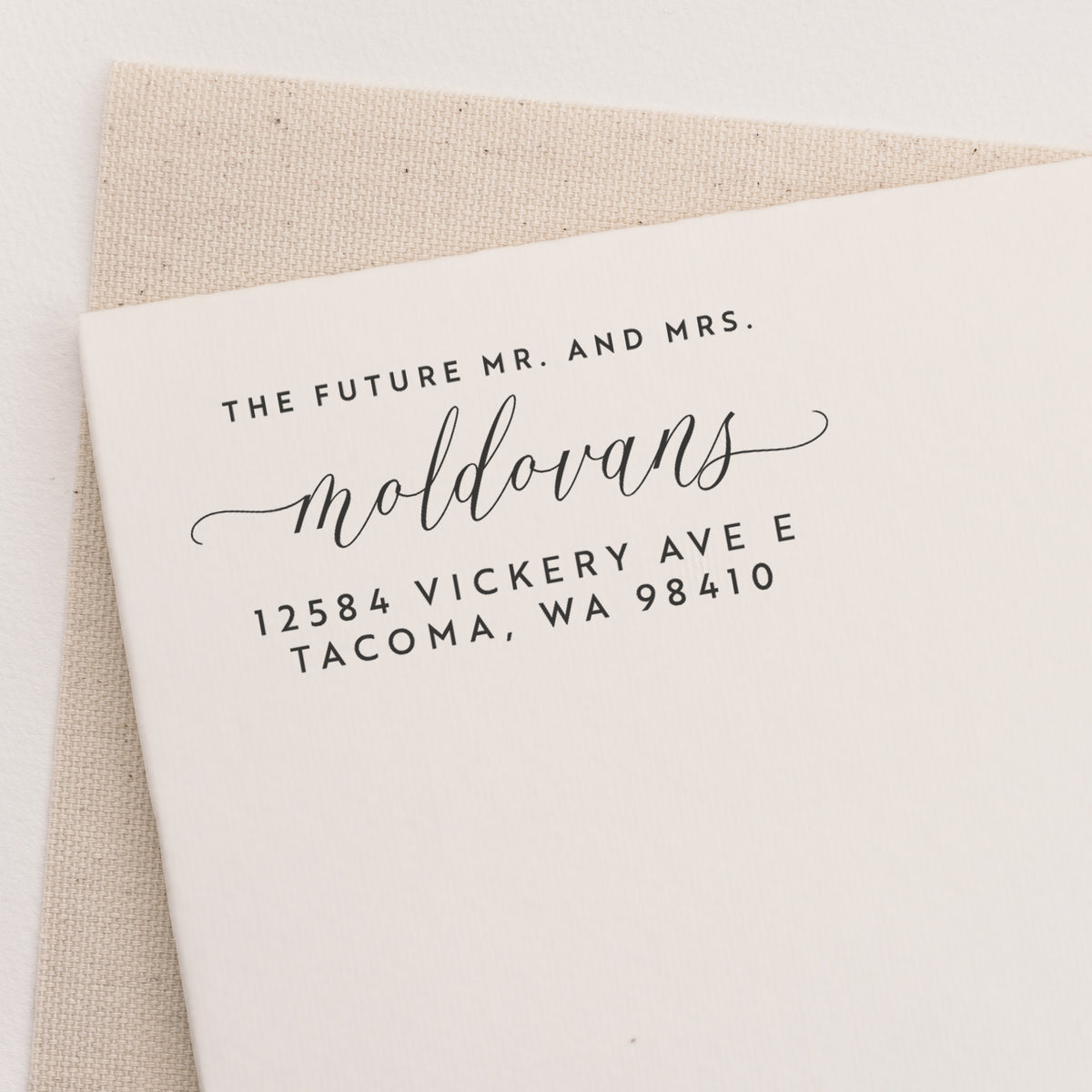 Mr &amp; Mrs return address stamp
