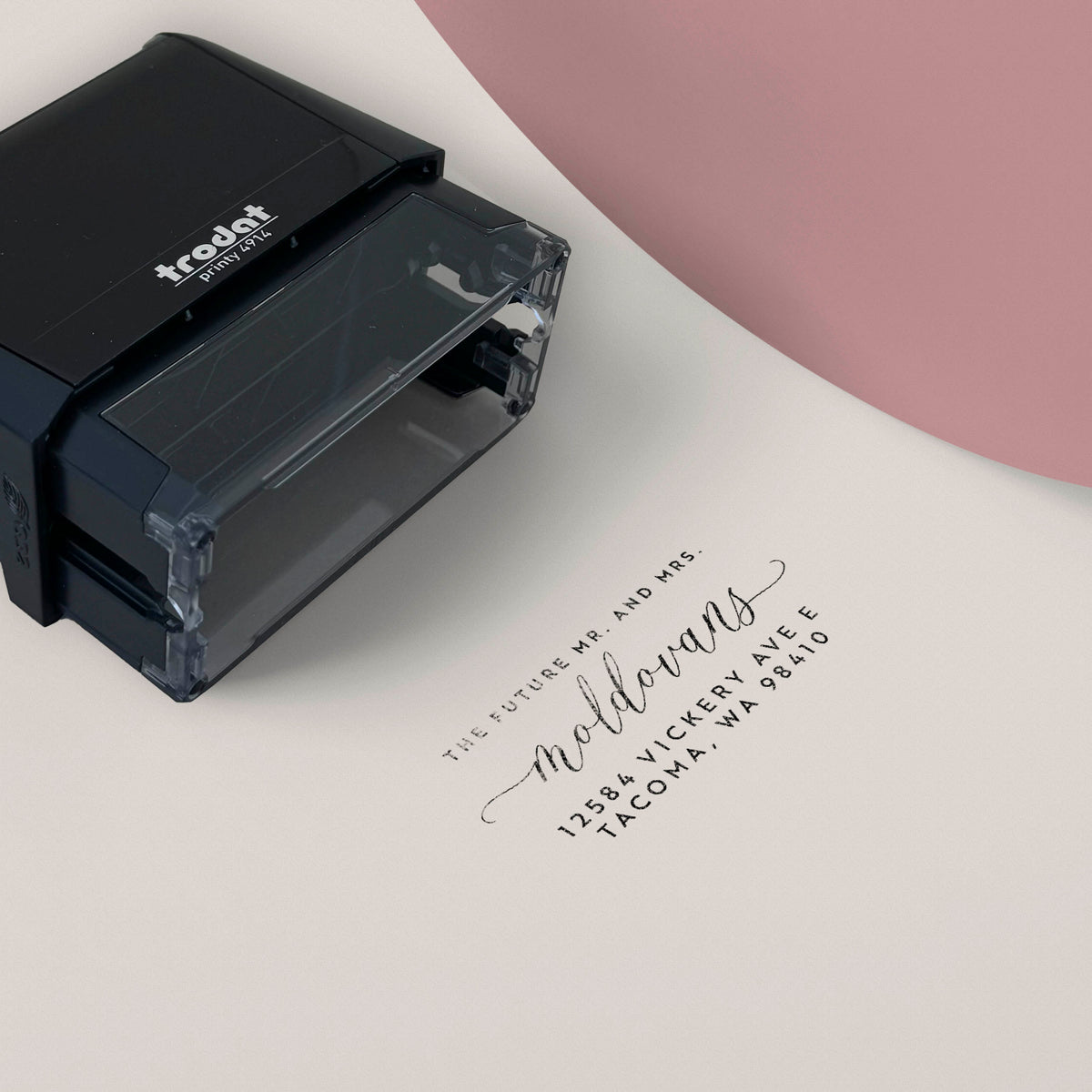 Mr & Mrs return address stamp