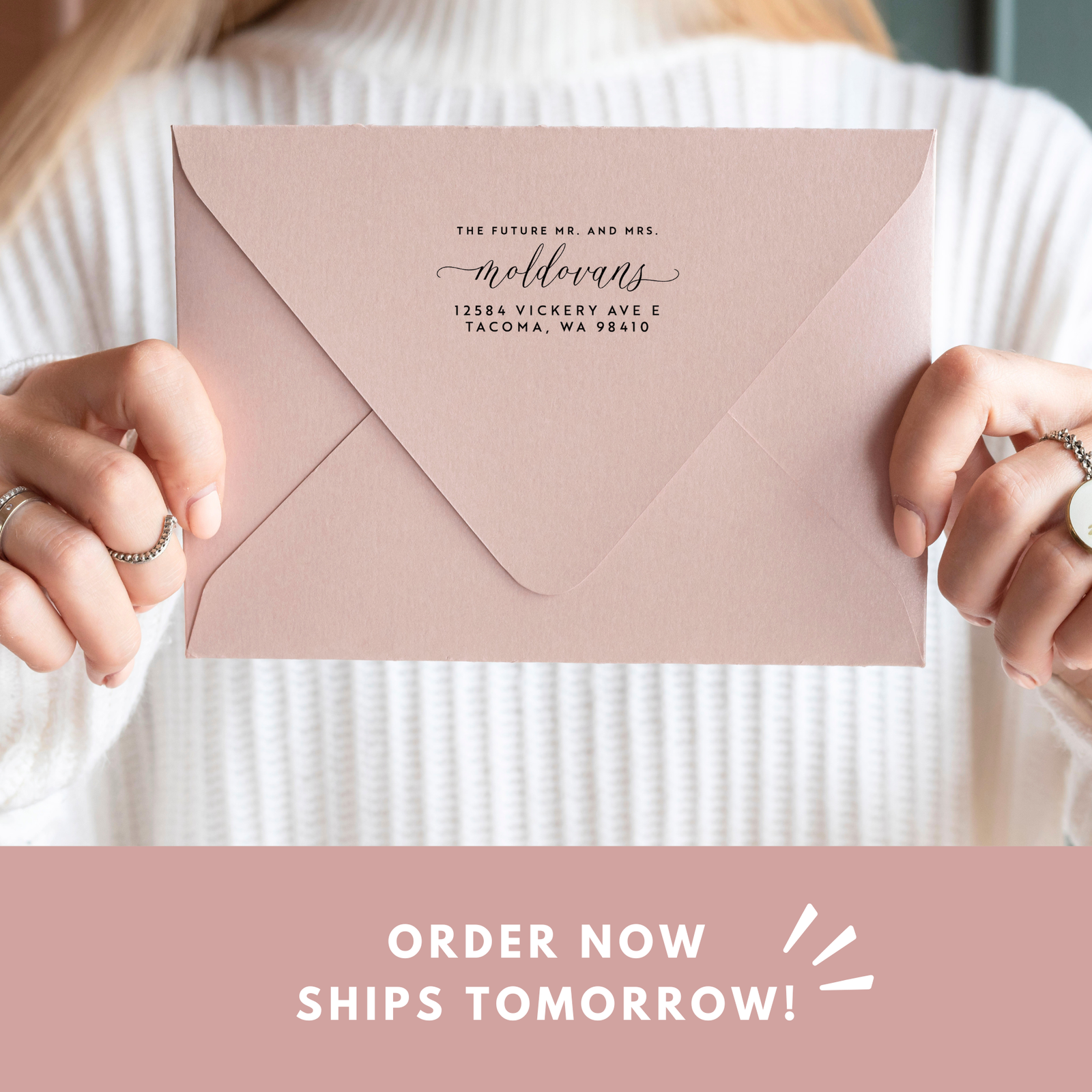 Mr & Mrs return address stamp