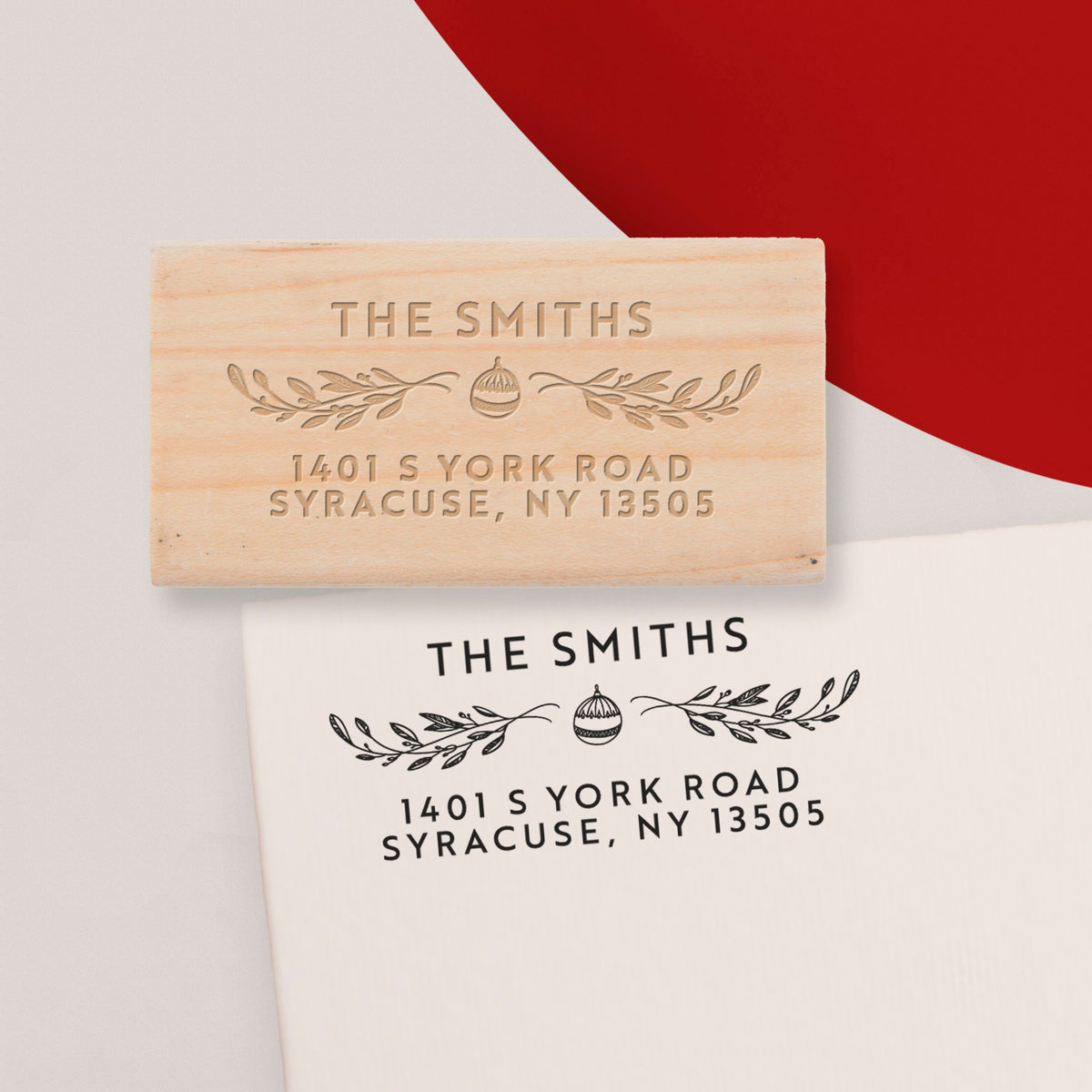 Garland Christmas Return Address Stamp