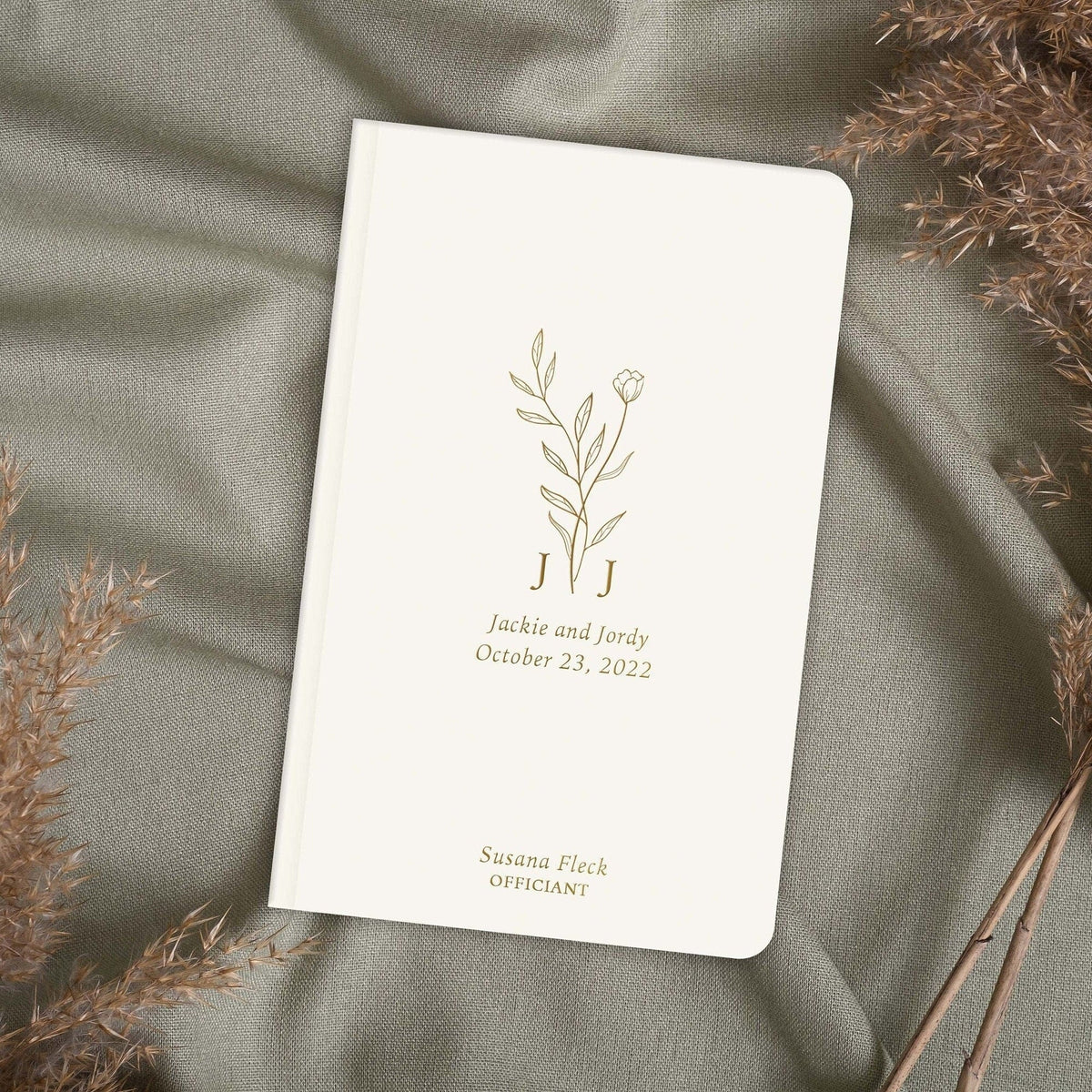 Personalized Officiant Book (Various colors available) A2 Floral