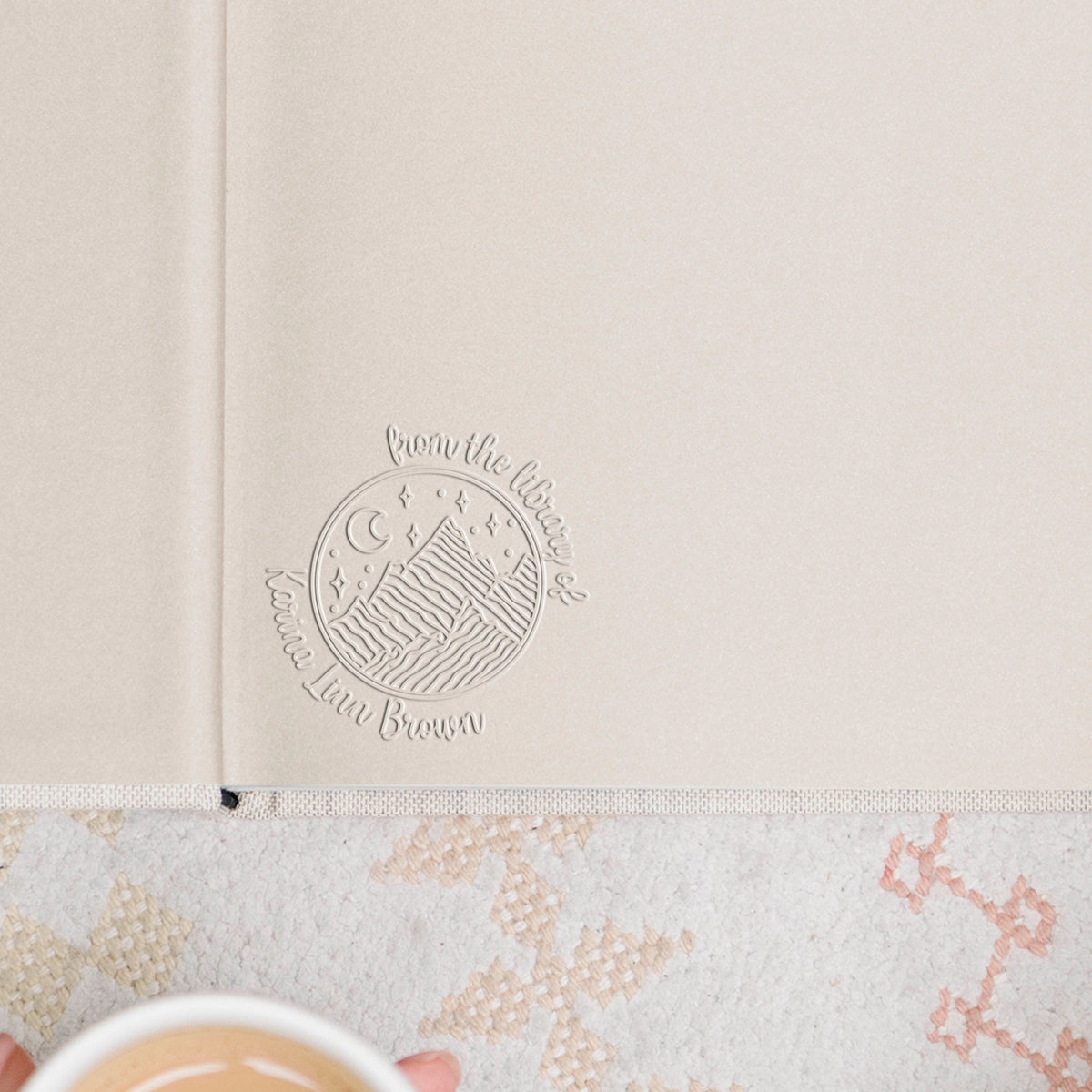 Mountain Book Embosser | Stars Personalized Library Stamp | Ex Libris | This book belongs to | Book lover gift, Teacher gift, Gift For Her