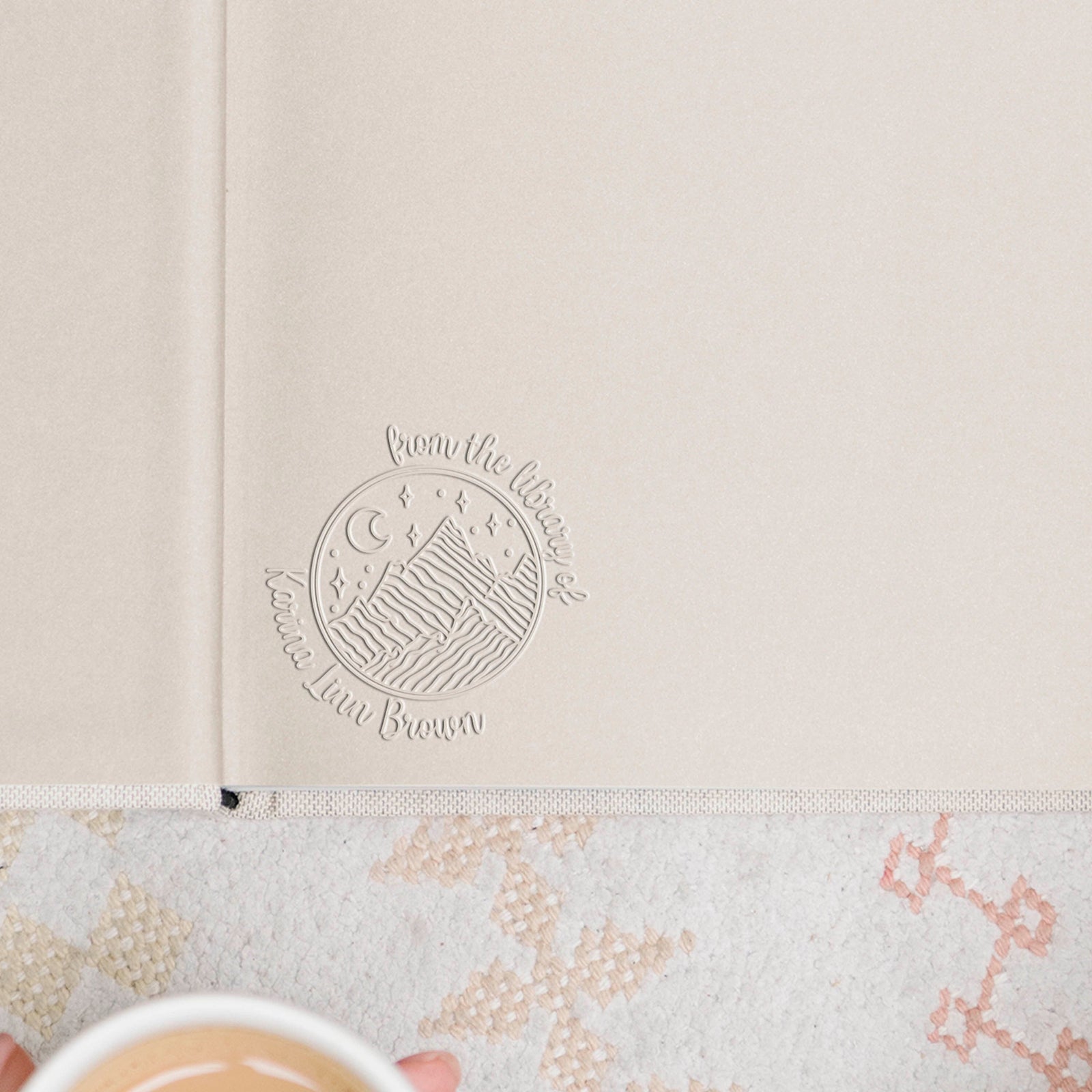 Mountain Book Embosser | Stars Personalized Library Stamp | Ex Libris | This book belongs to | Book lover gift, Teacher gift, Gift For Her