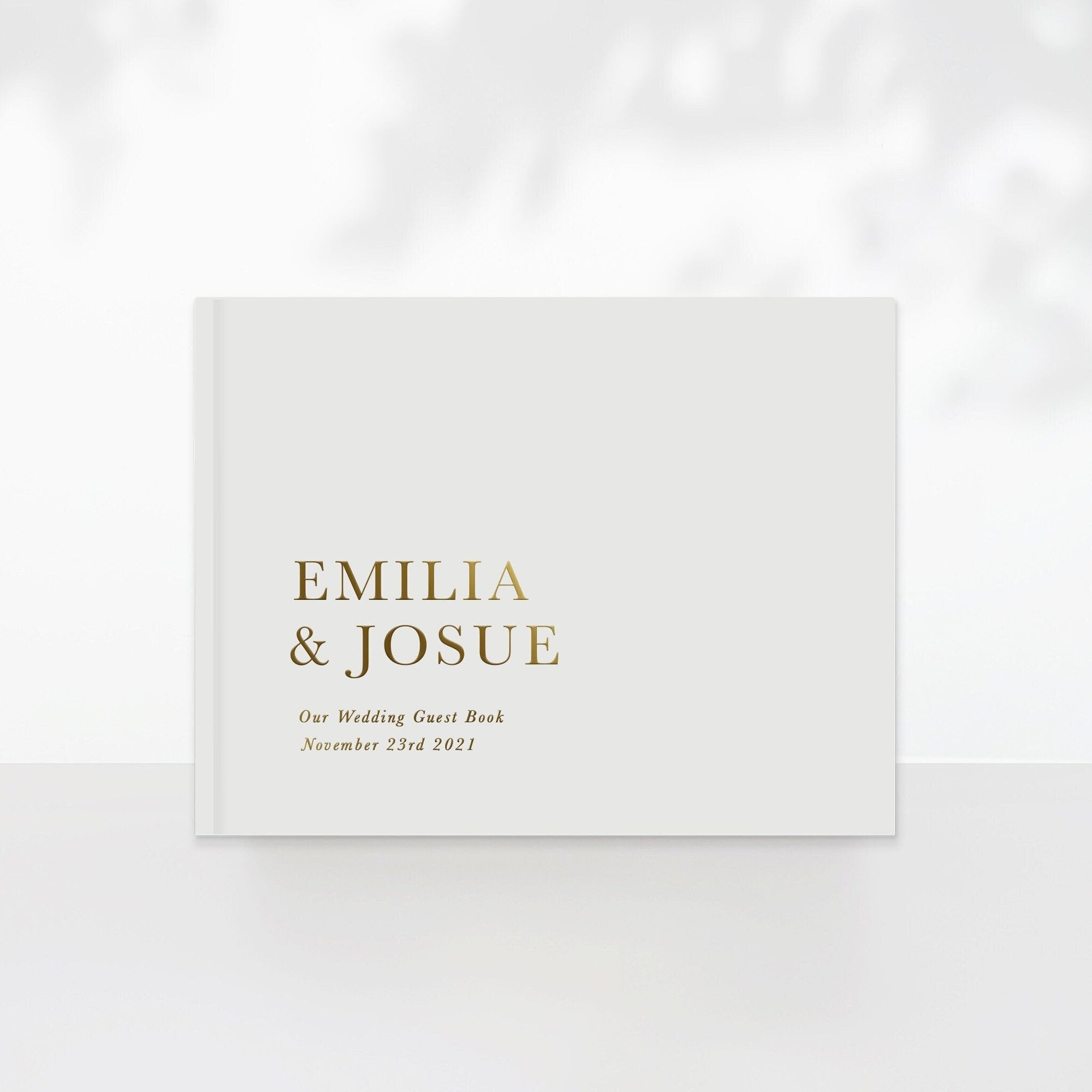 Elegant Minimal Wedding Guest Book, Minimalist Custom Wedding Hardcover Photo Album, Rose Gold, Gold, Silver Foil, Anniversary Album A1 | A2
