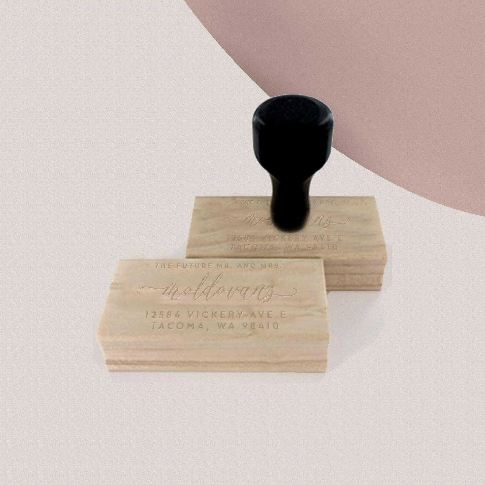 Mr & Mrs return address stamp | Wedding Stamp | Save the date | Self ink stamper | Wood handle | Wedding Gift Couple Unique | Minimal