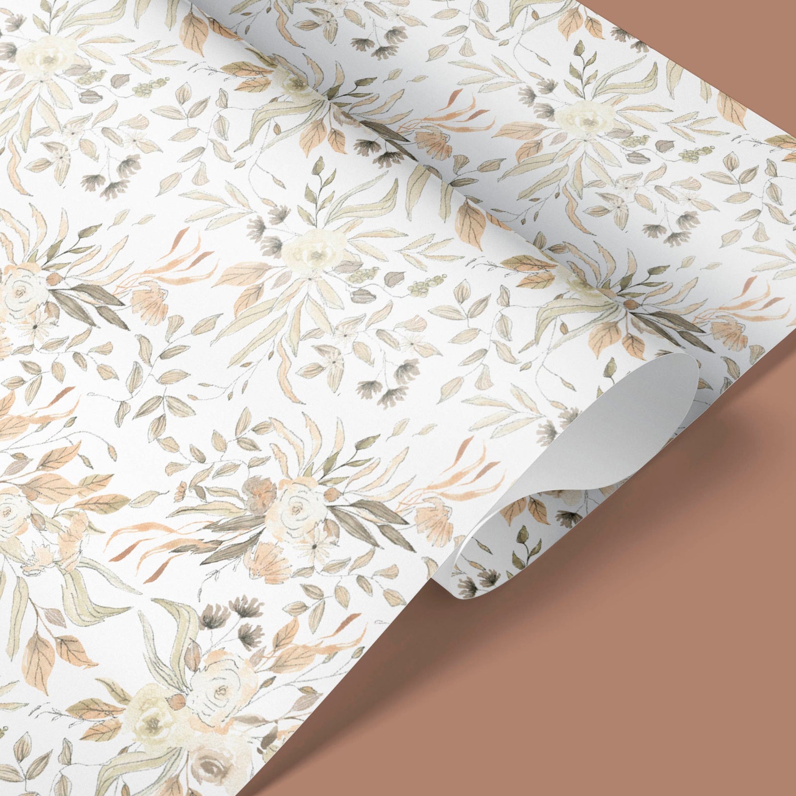 Beige Botanical Wrapping Paper