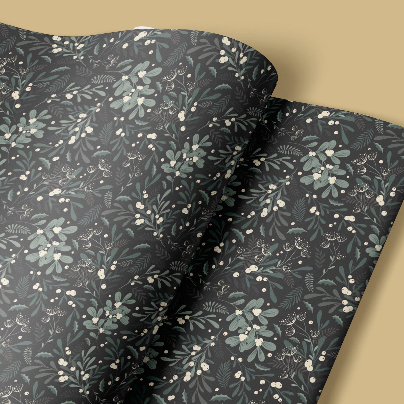 Winter Greenery Christmas Wrapping Paper