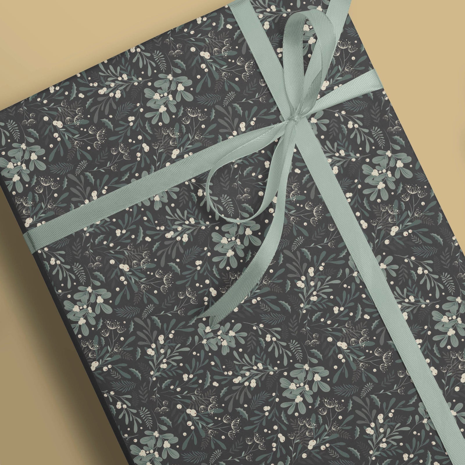Winter Greenery Christmas Wrapping Paper