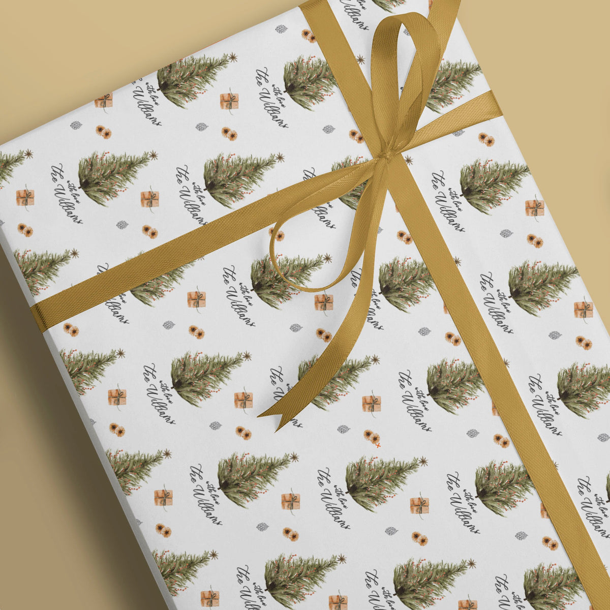 Personalized Christmas Tree Wrapping Paper