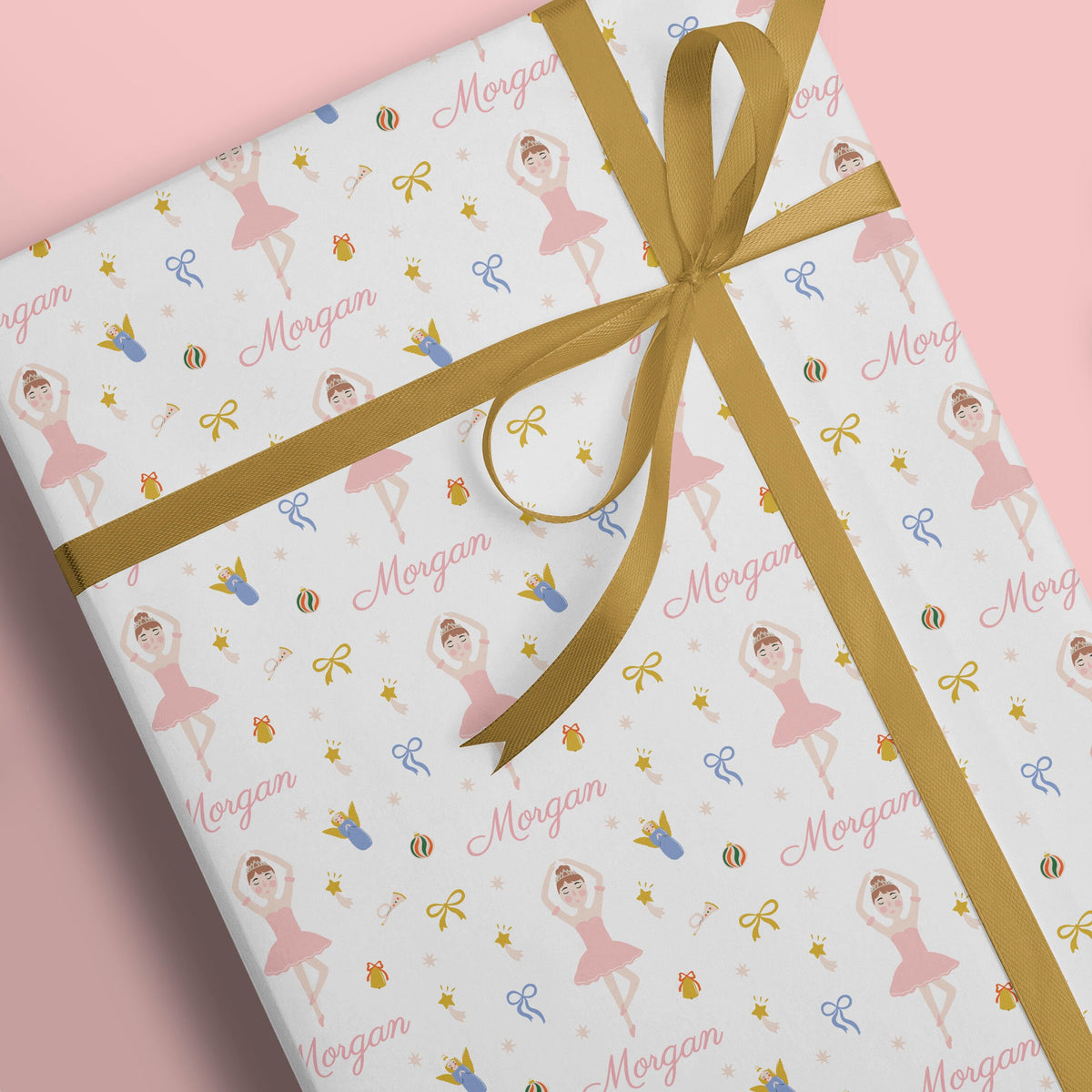 Personalized Ballerina Christmas Wrapping Paper