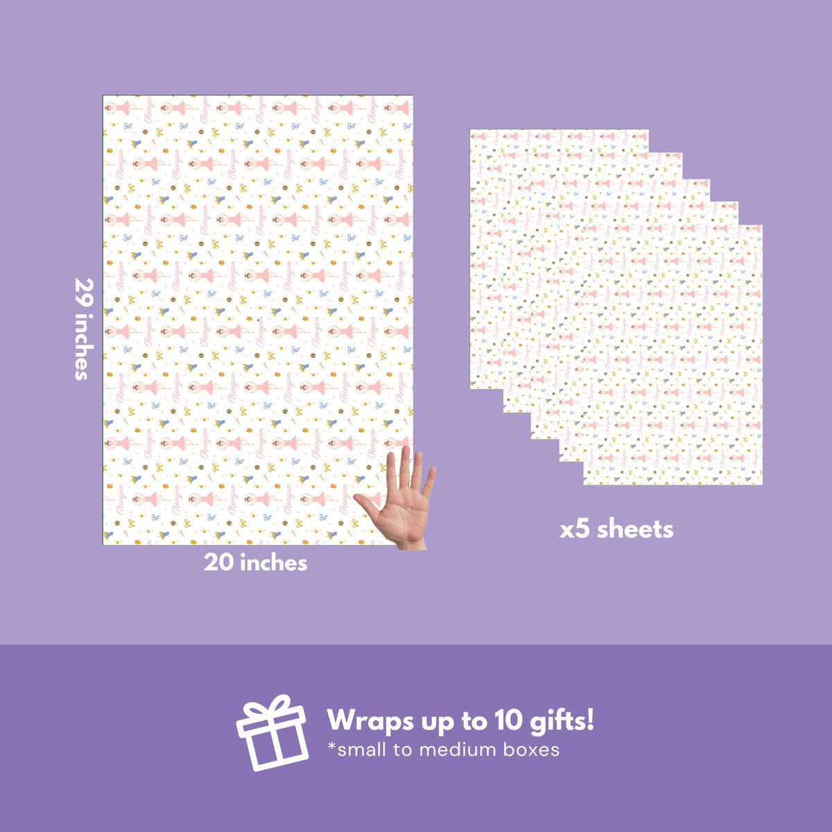 Personalized Ballerina Christmas Wrapping Paper