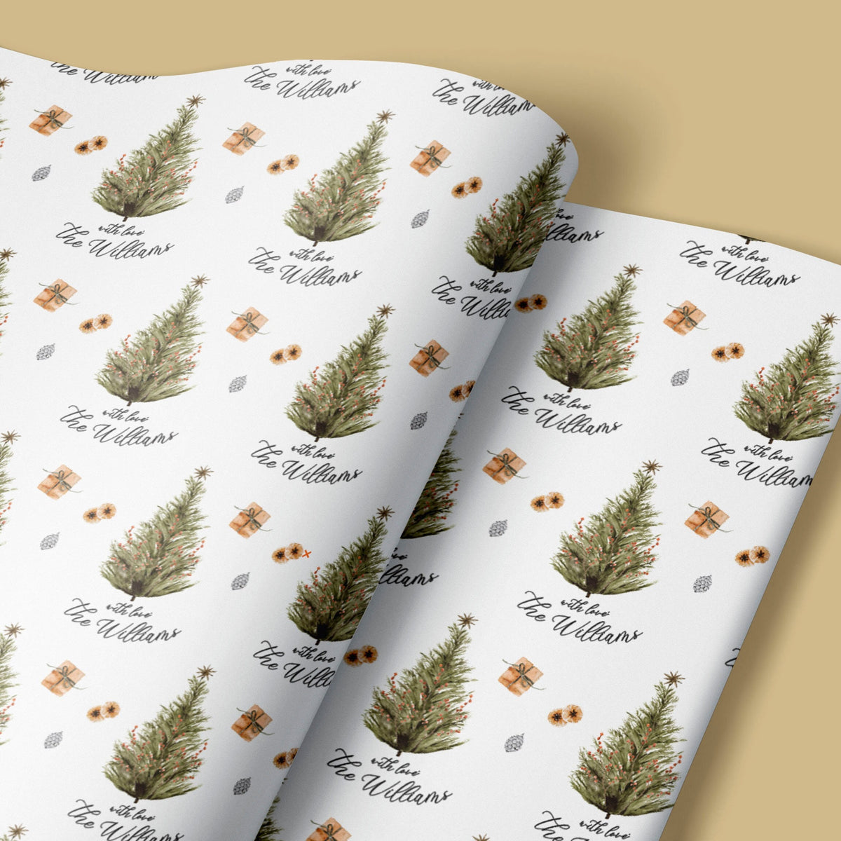 Personalized Christmas Tree Wrapping Paper