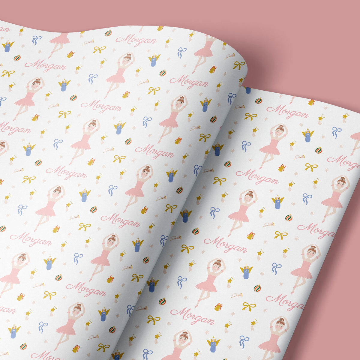 Personalized Ballerina Christmas Wrapping Paper