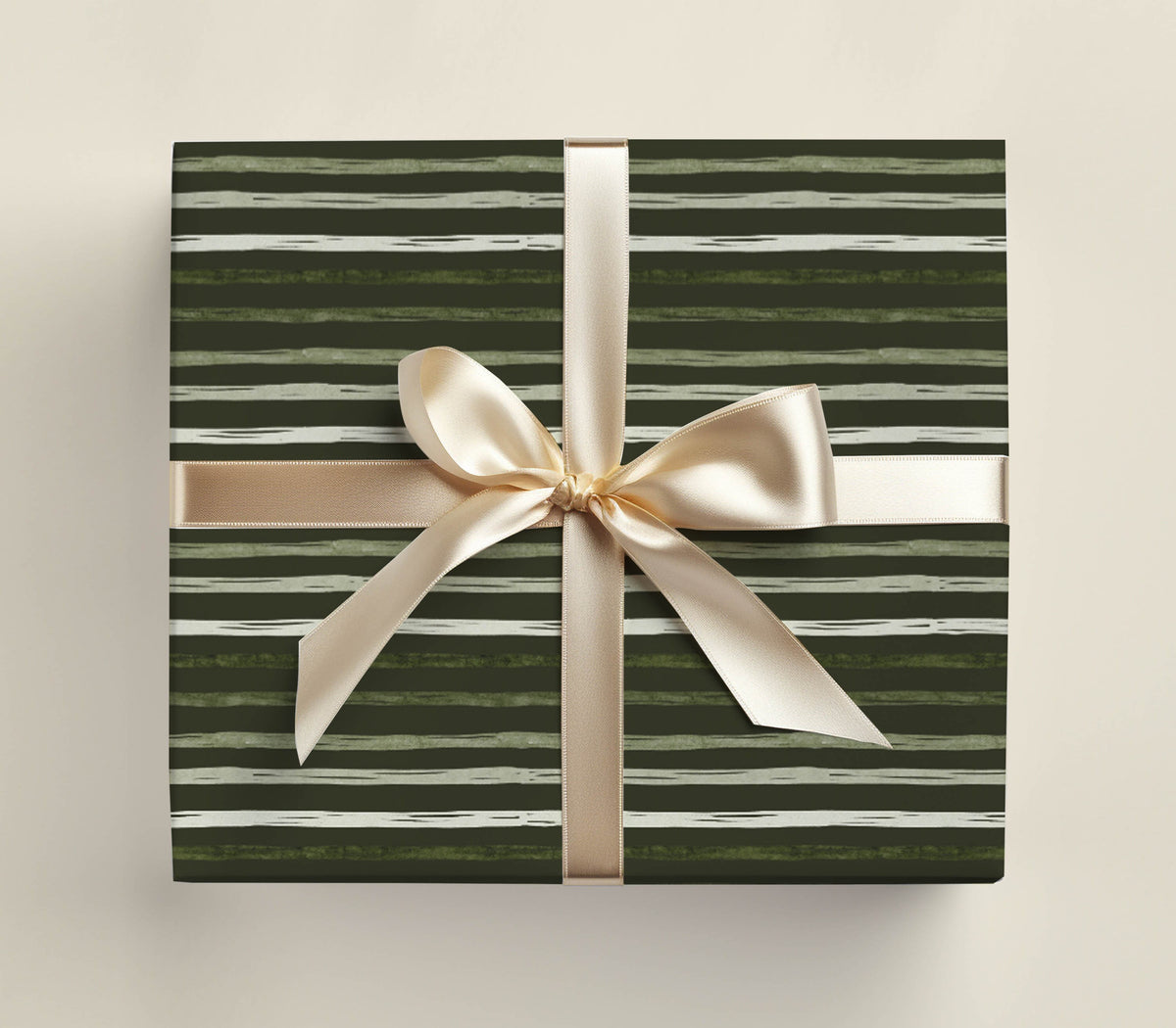 Evergreen Stripe Christmas Wrapping Paper