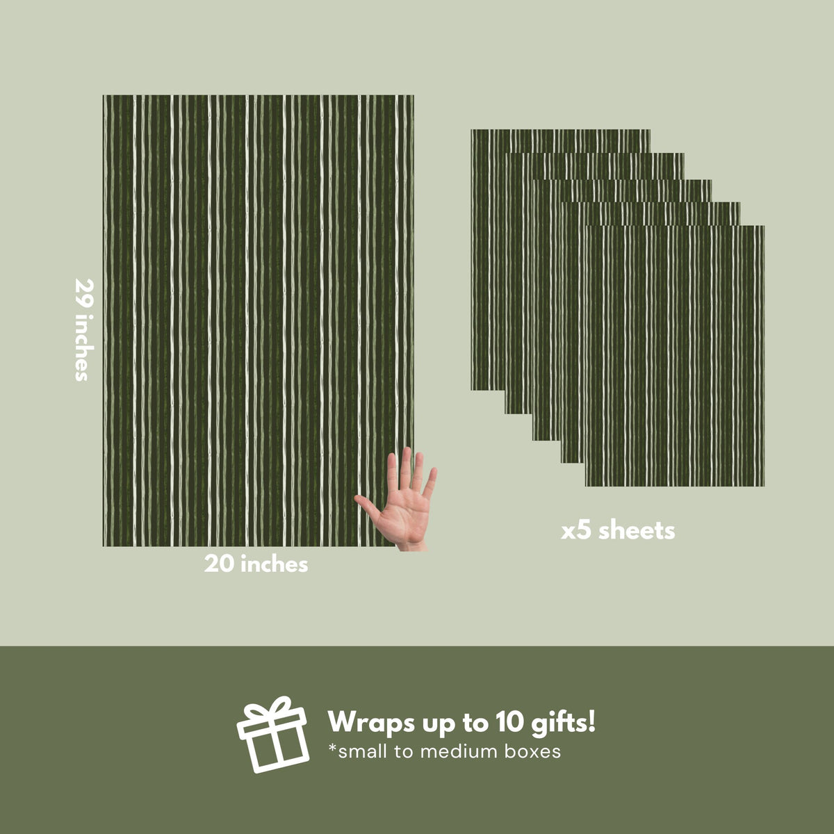 Evergreen Stripe Christmas Wrapping Paper