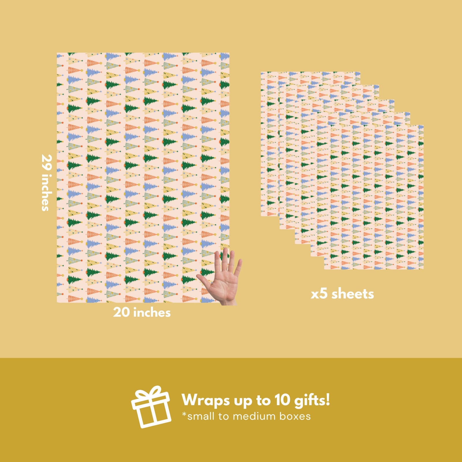 Pastel Christmas Trees Wrapping Paper