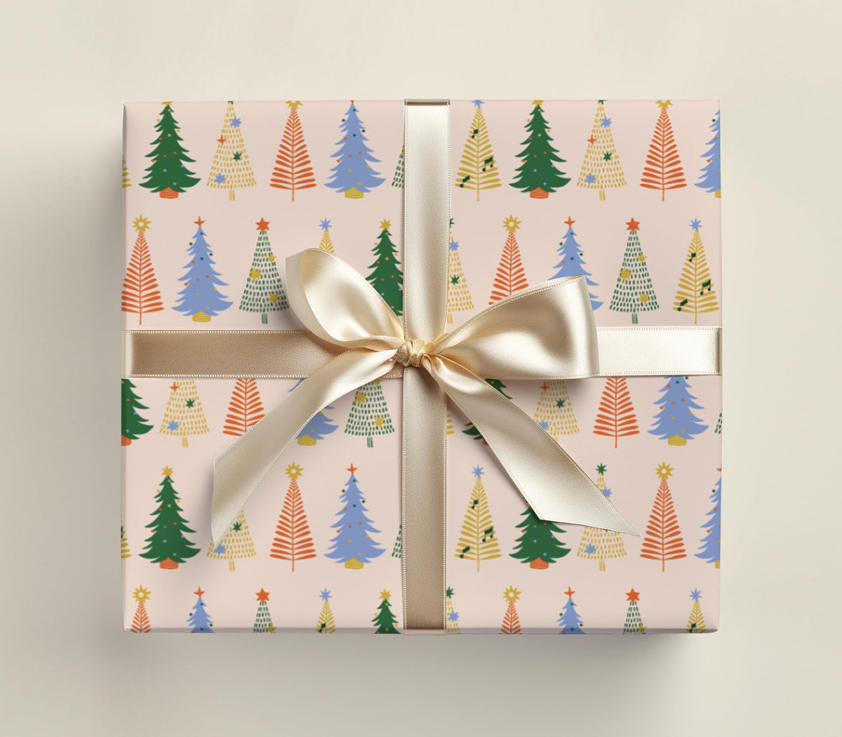 Pastel Christmas Trees Wrapping Paper