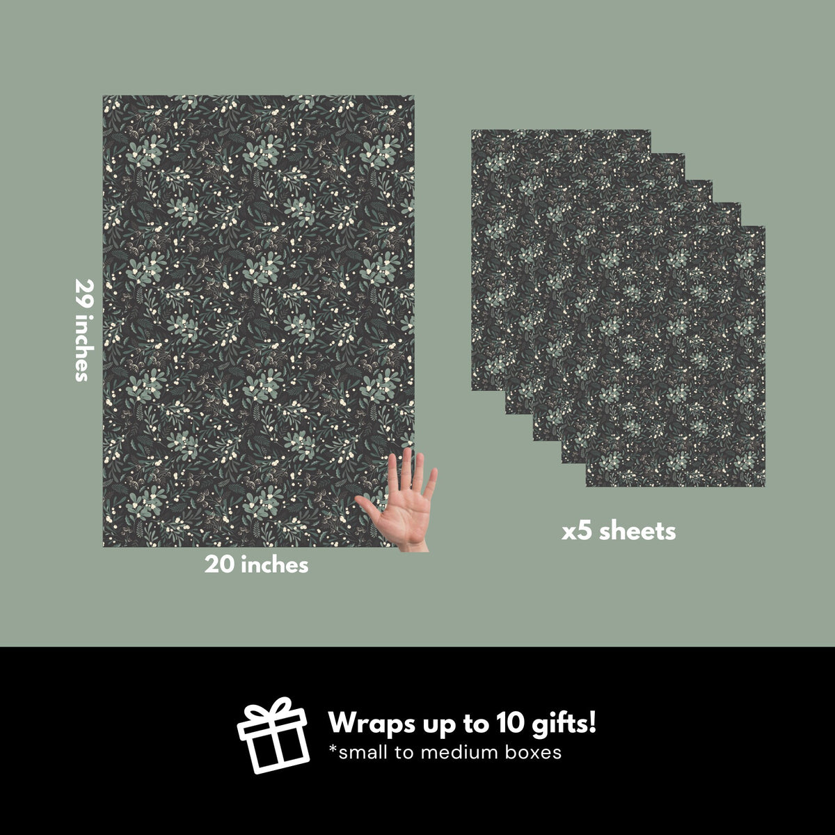 Winter Greenery Christmas Wrapping Paper