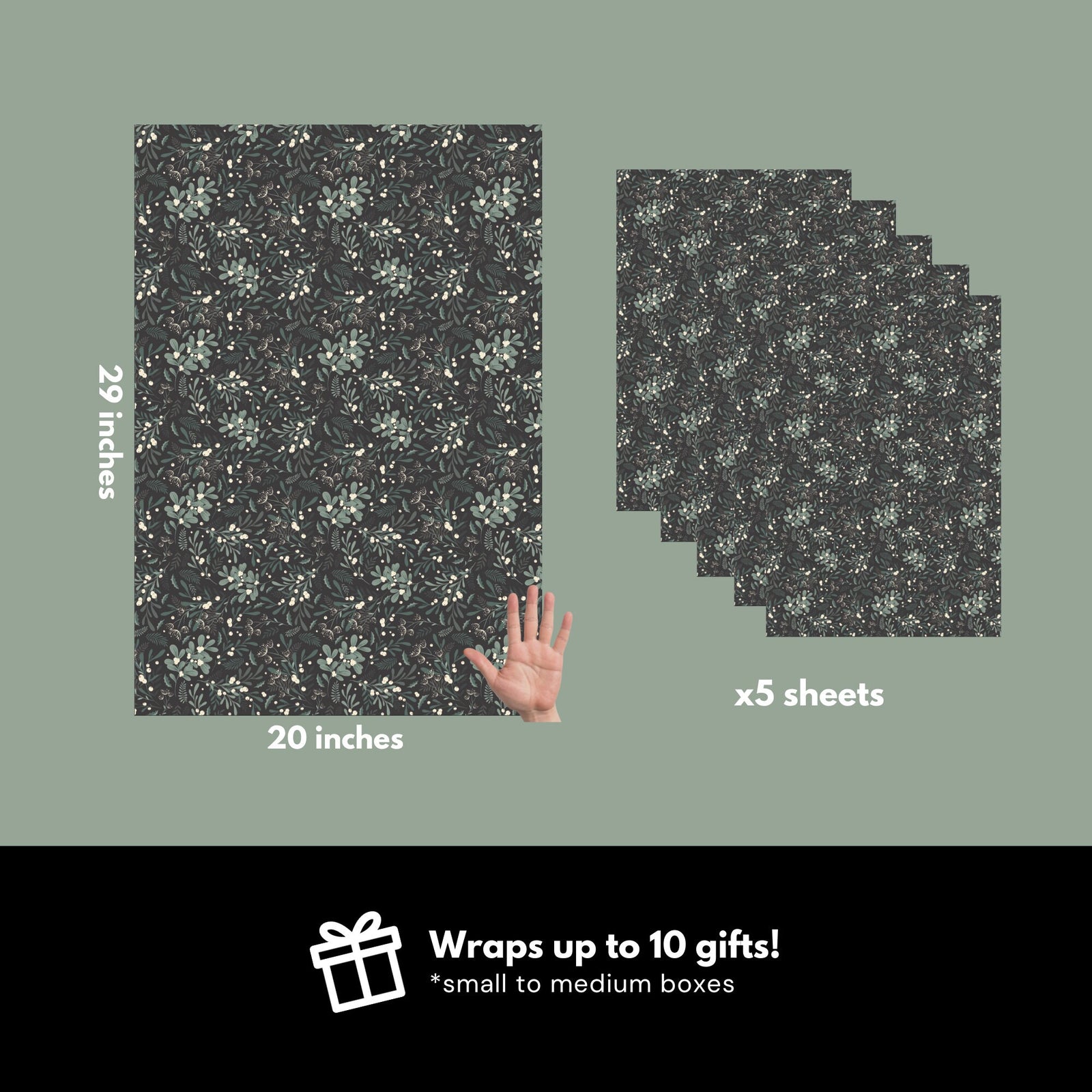 Winter Greenery Christmas Wrapping Paper