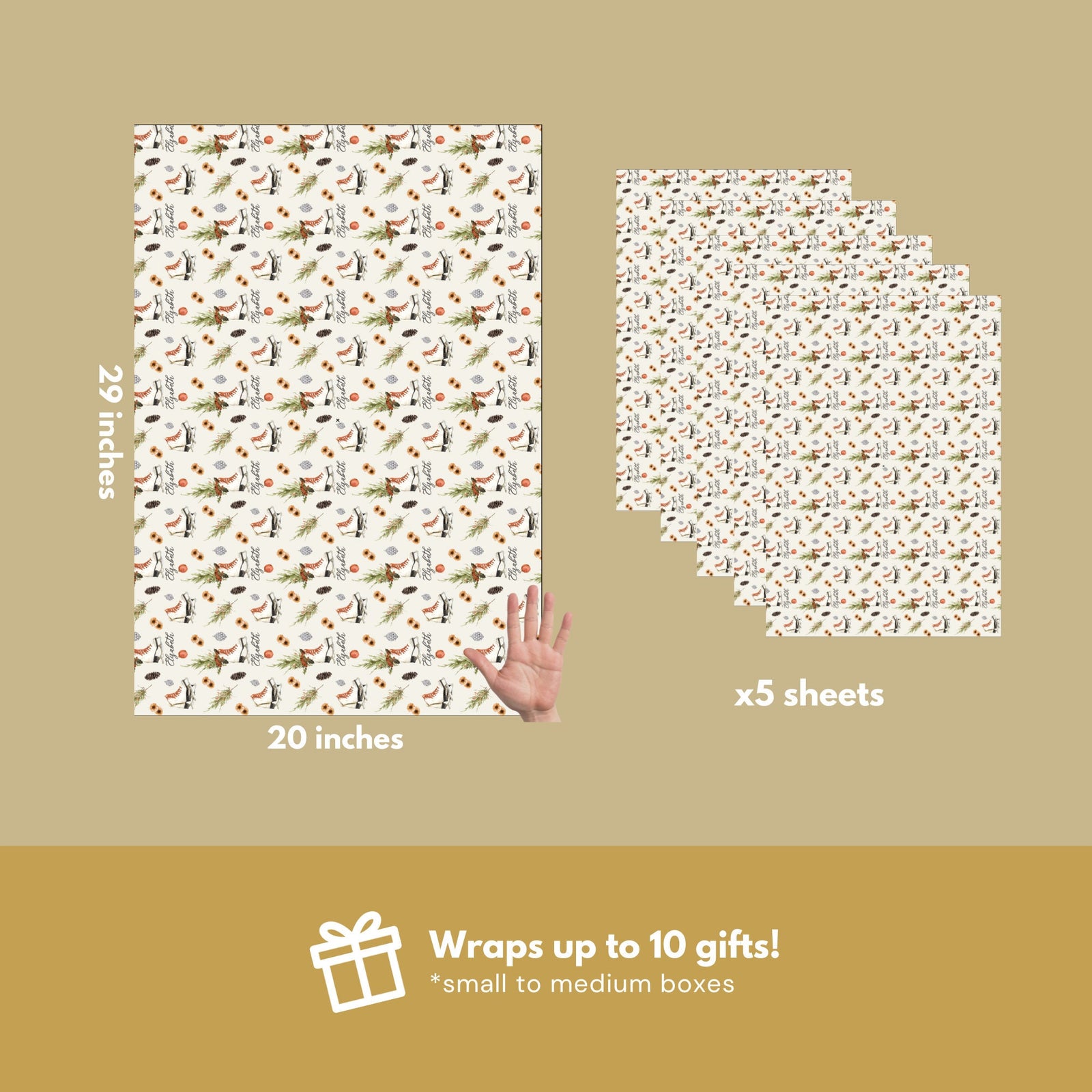 Personalized Ice Skates Christmas Wrapping Paper