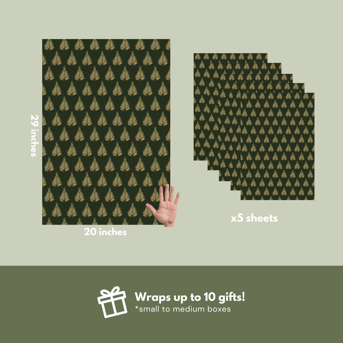 Evergreen Christmas Tree Wrapping Paper