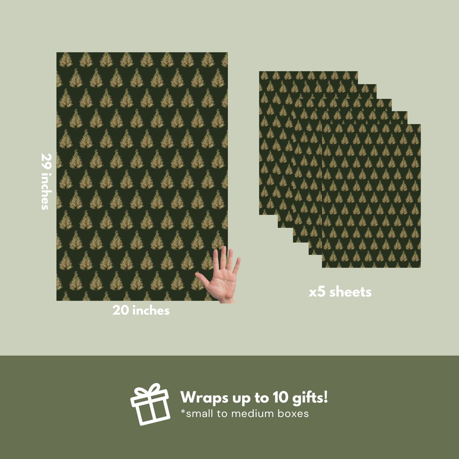 Evergreen Christmas Tree Wrapping Paper