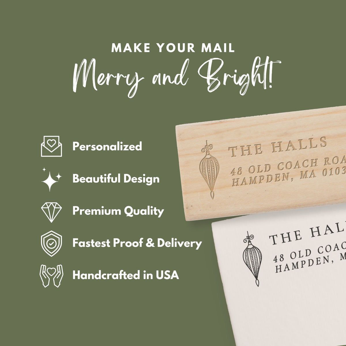 Ornament Christmas Return Address Stamp