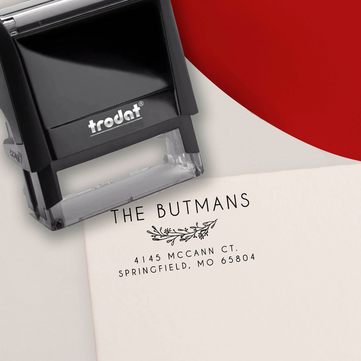 Winter Sprig Christmas Return Address Stamp