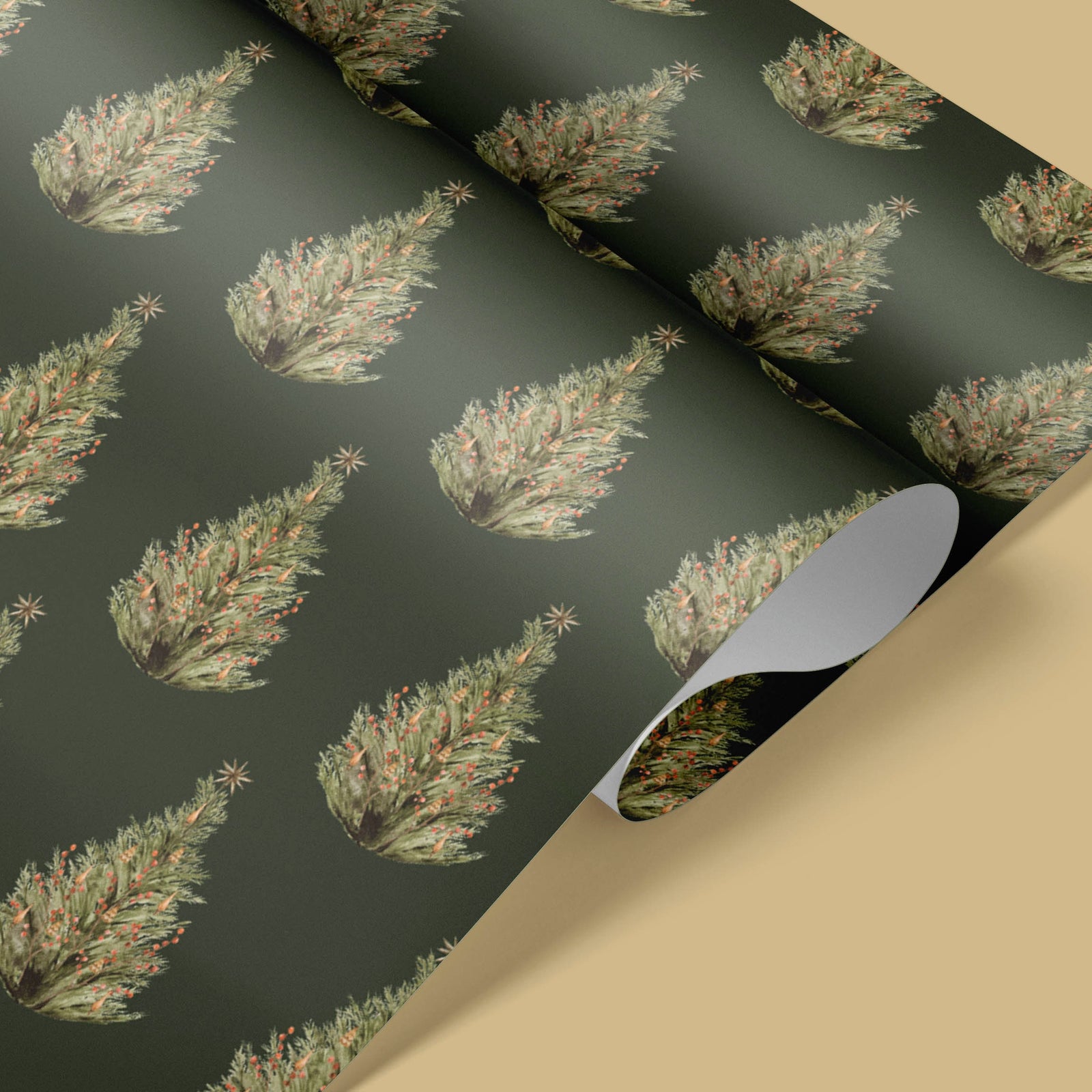 Evergreen Christmas Tree Wrapping Paper