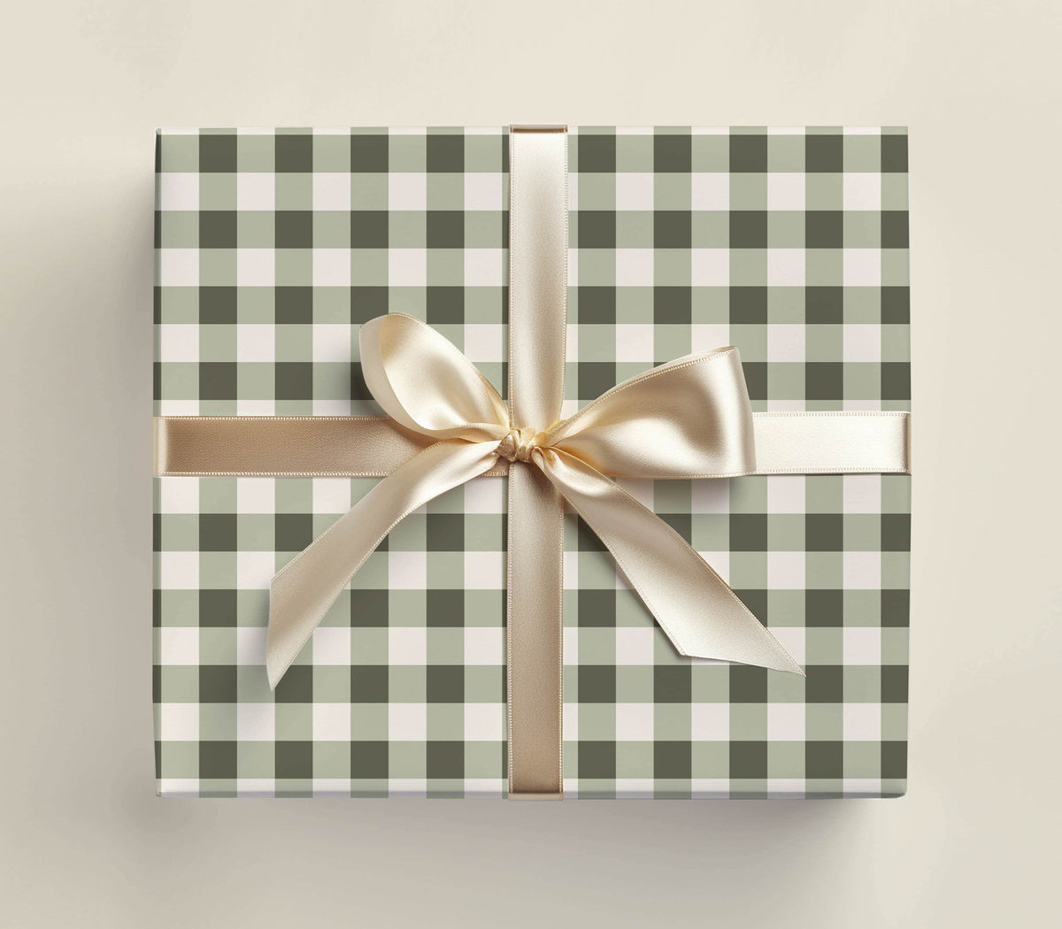 Sage Plaid Christmas Wrapping Paper