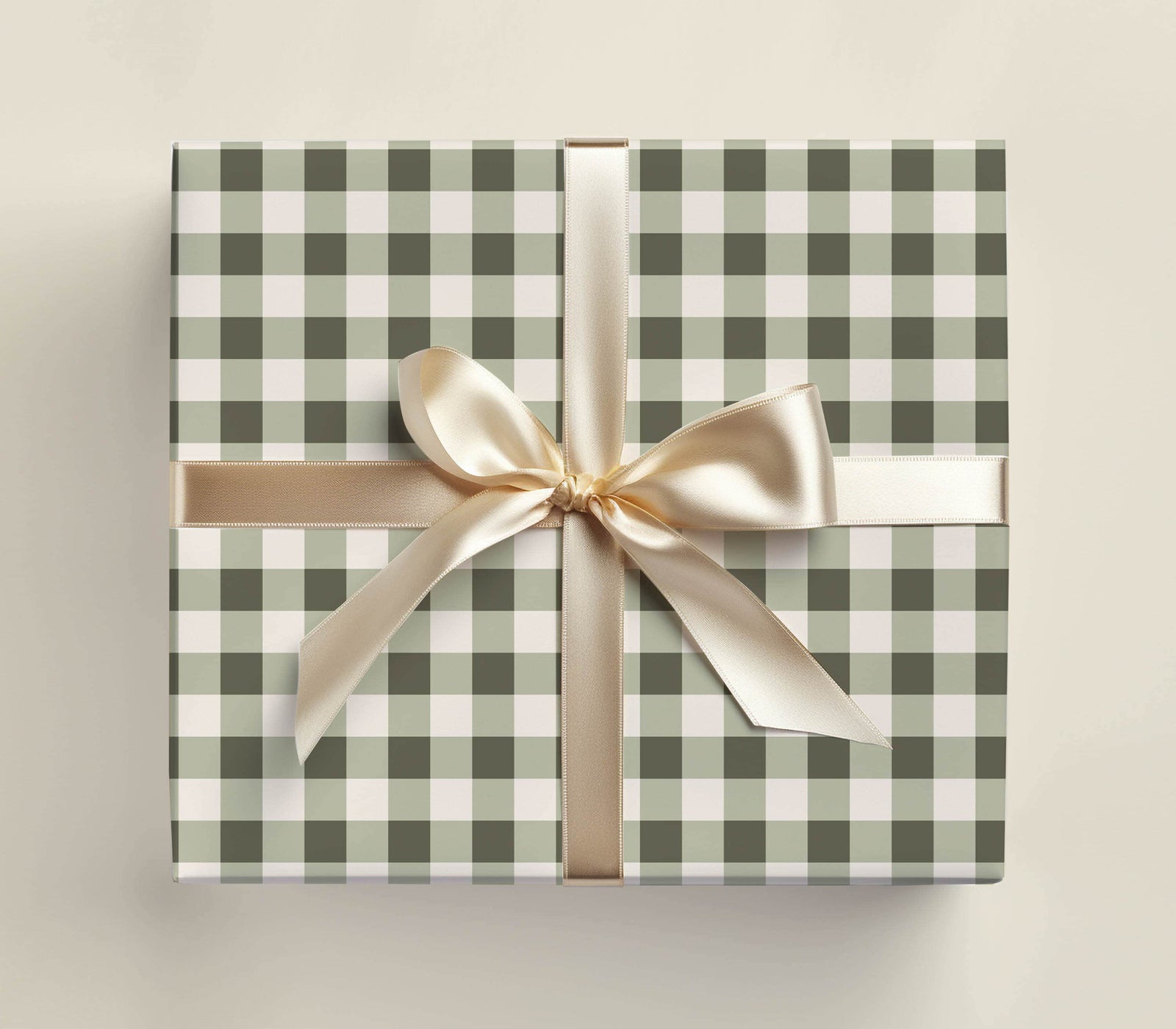 Sage Plaid Christmas Wrapping Paper